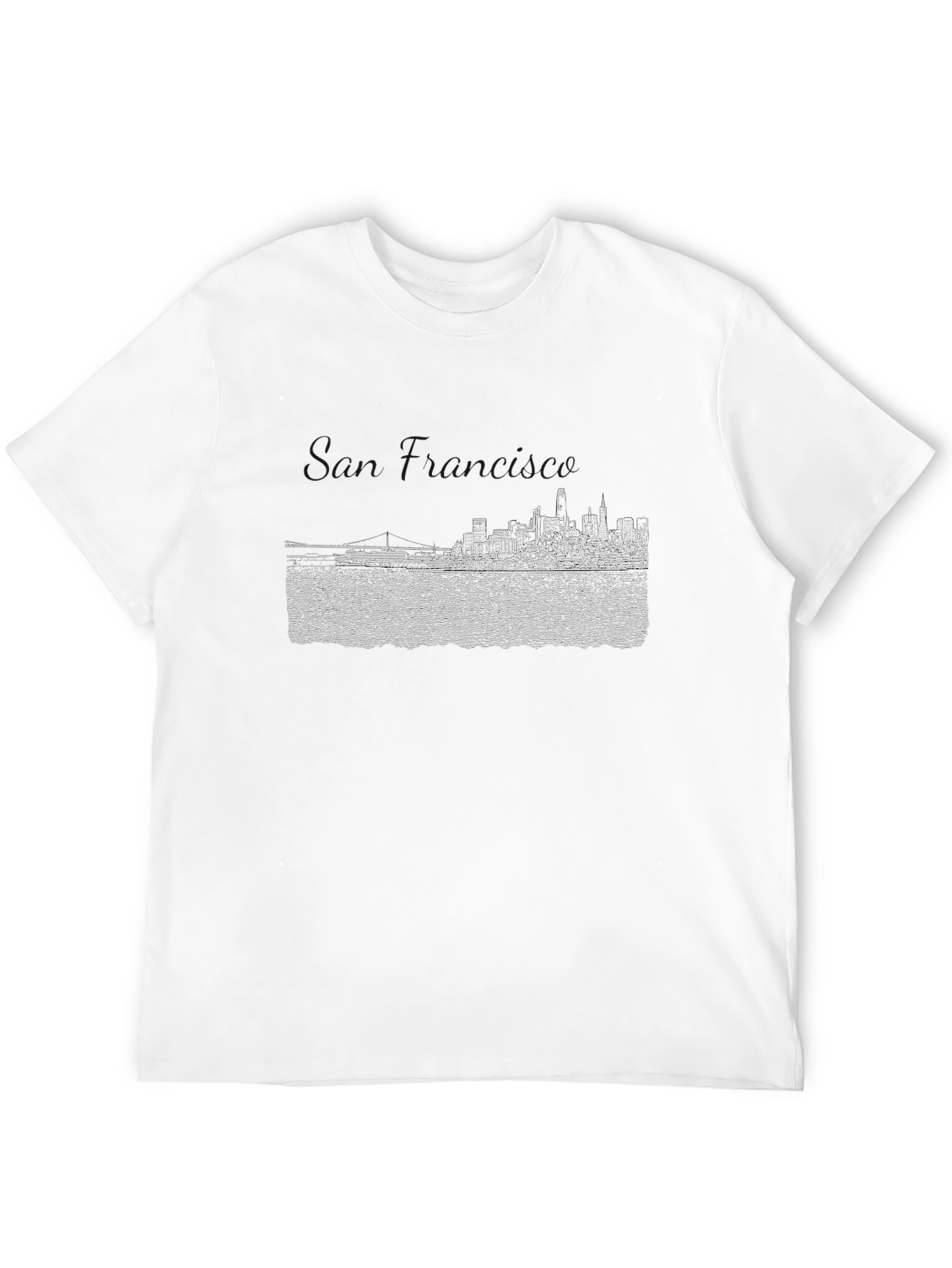 Black T-Shirt with San Francisco Skyline Print