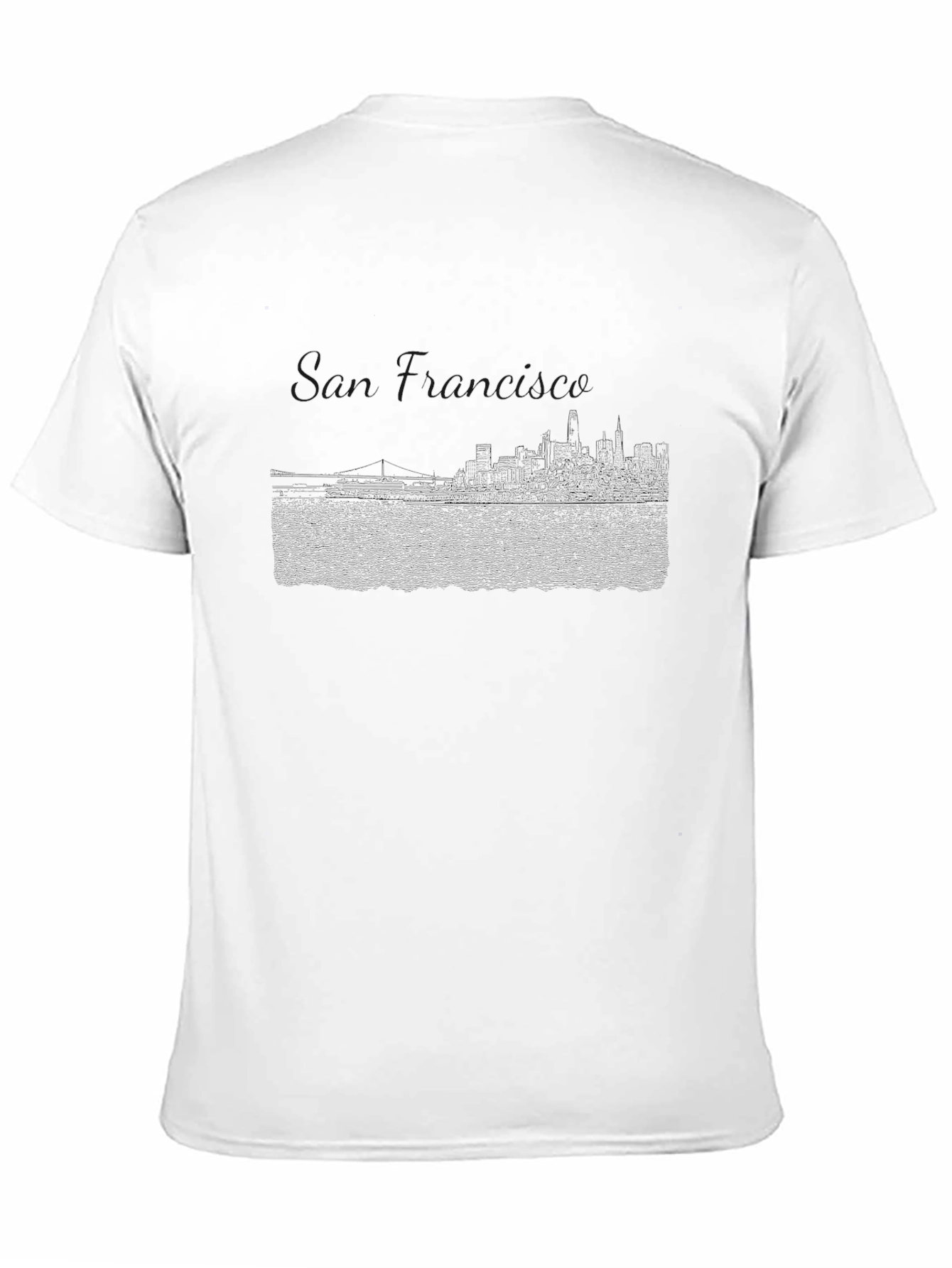 Black T-Shirt with San Francisco Skyline Print