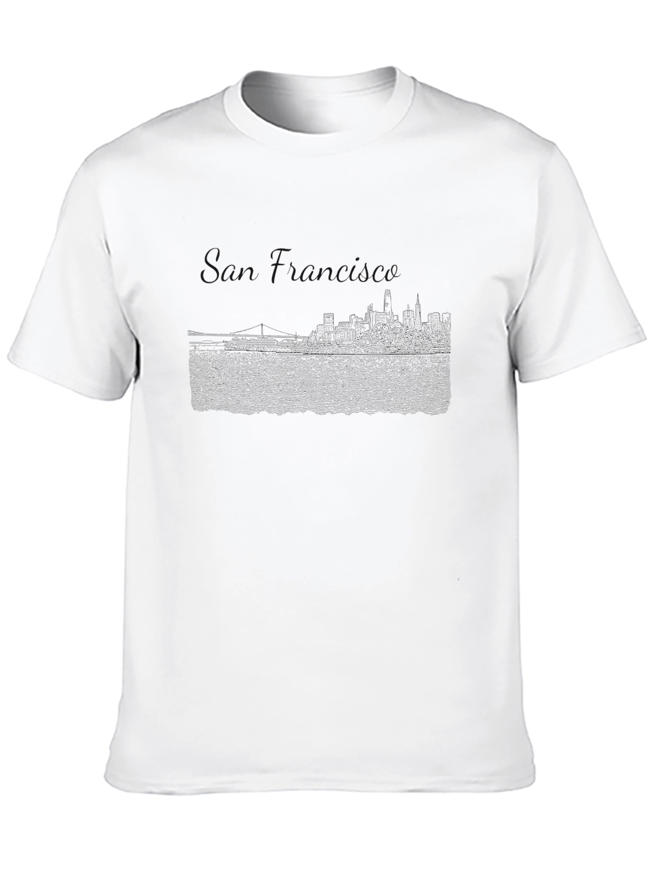 Black T-Shirt with San Francisco Skyline Print
