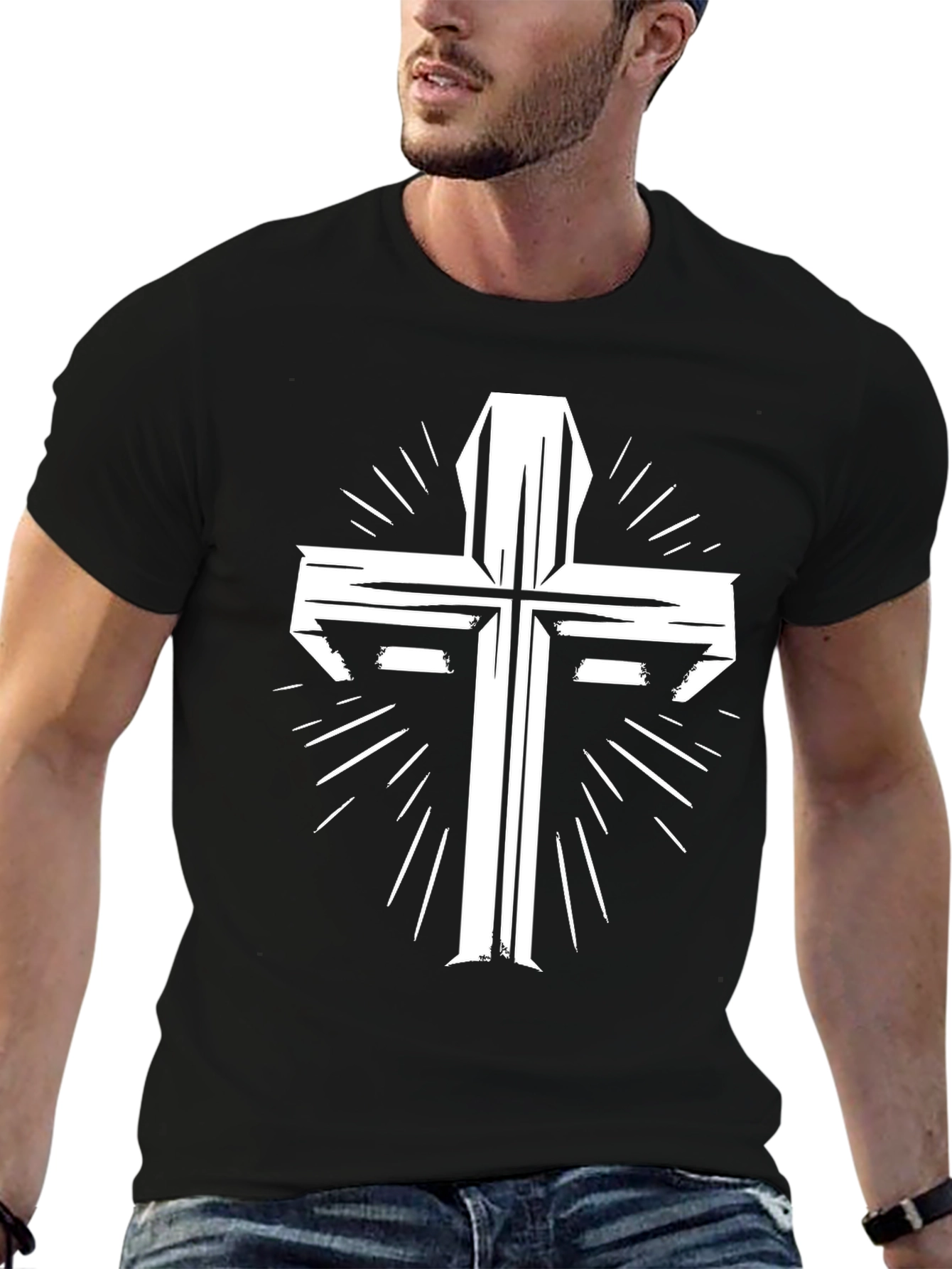 Cross Graphic Tee - Black Christian T-Shirt