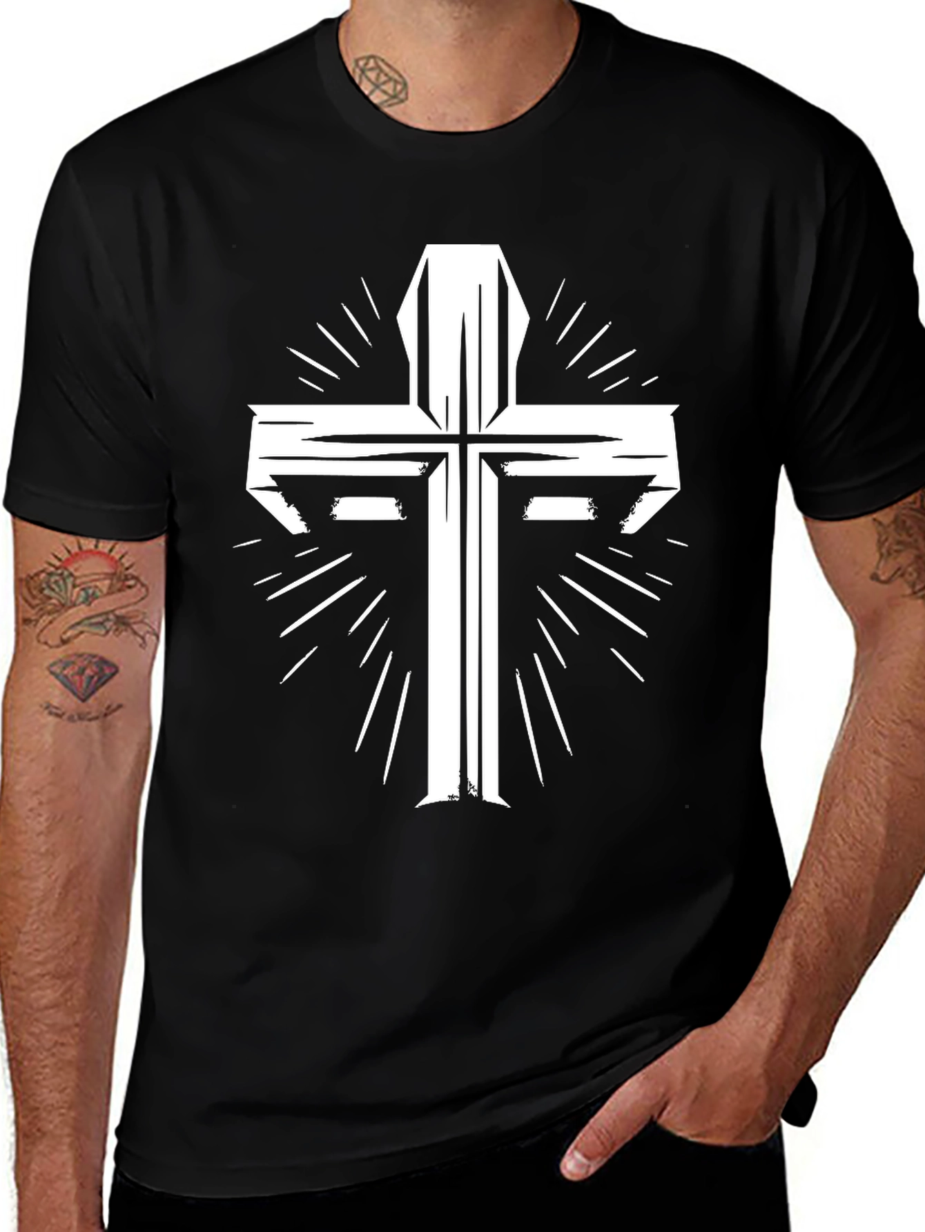 Cross Graphic Tee - Black Christian T-Shirt