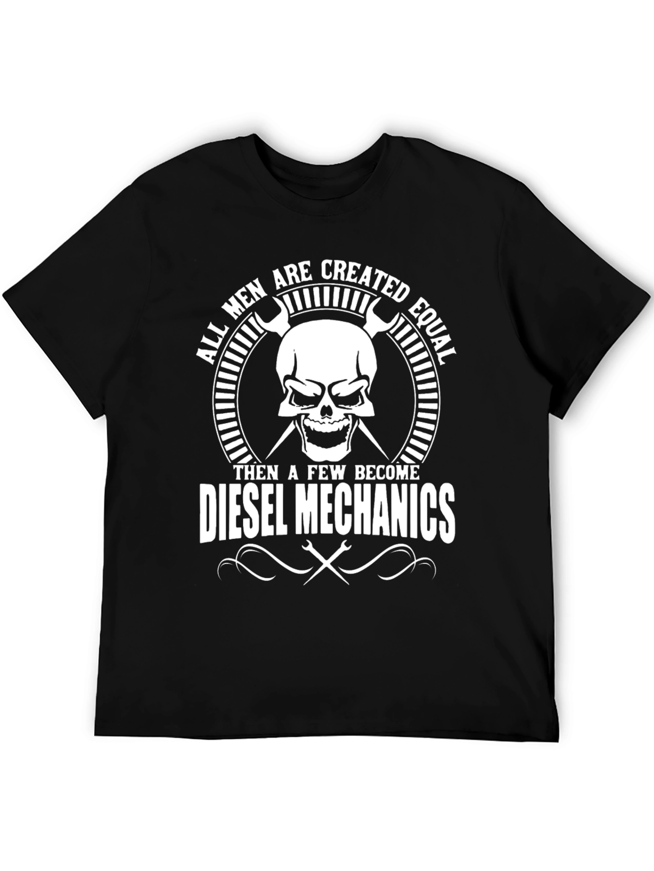 Diesel Mechanics Skull Graphic T-Shirt - Black