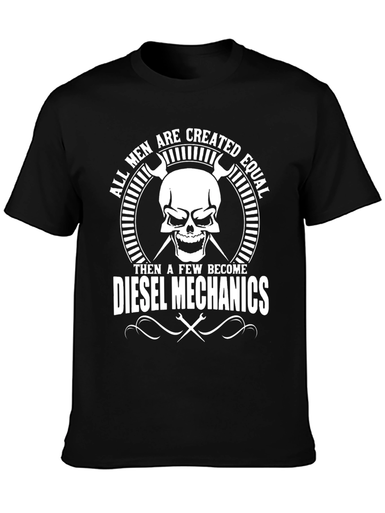 Diesel Mechanics Skull Graphic T-Shirt - Black