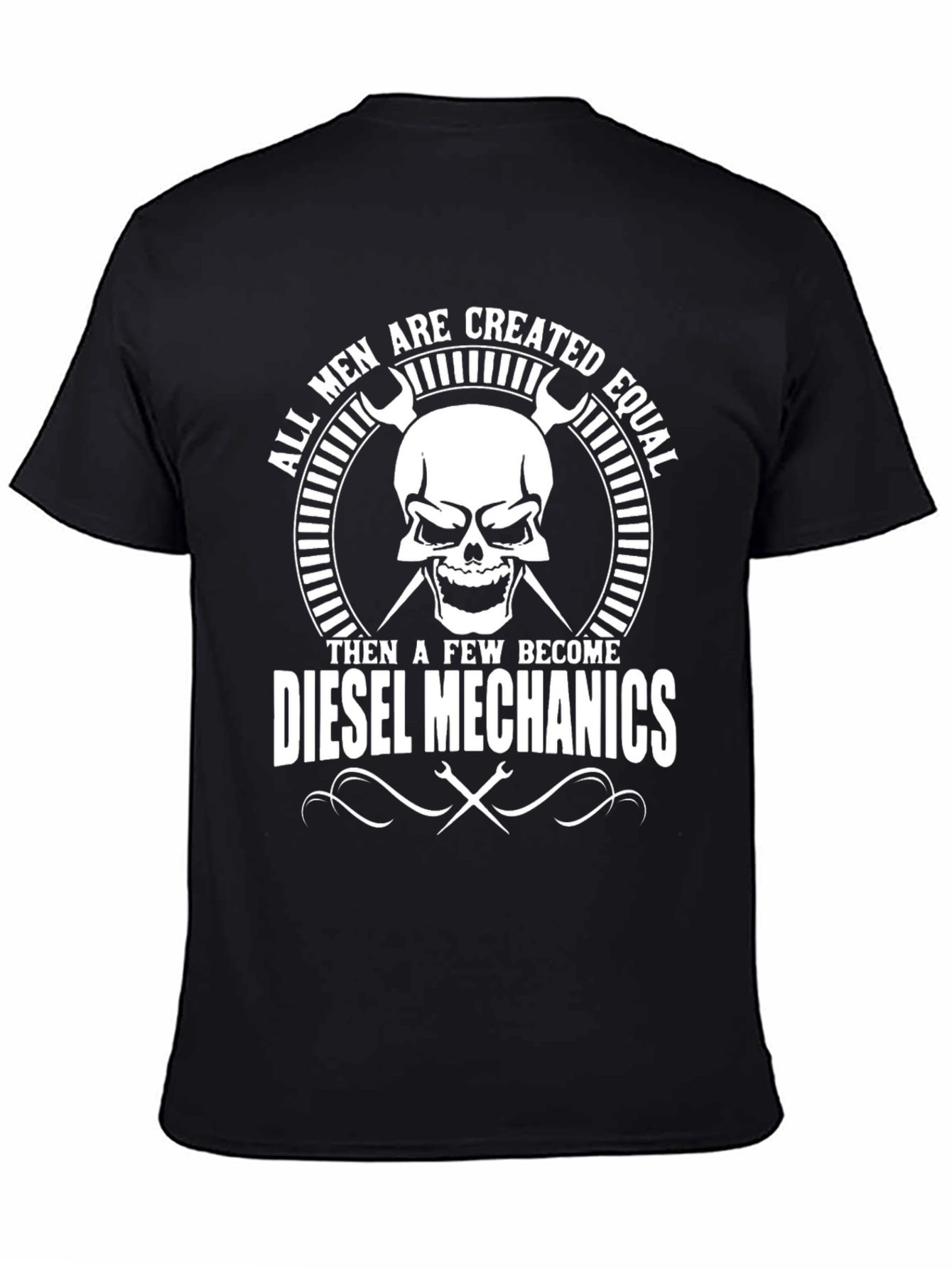 Diesel Mechanics Skull Graphic T-Shirt - Black