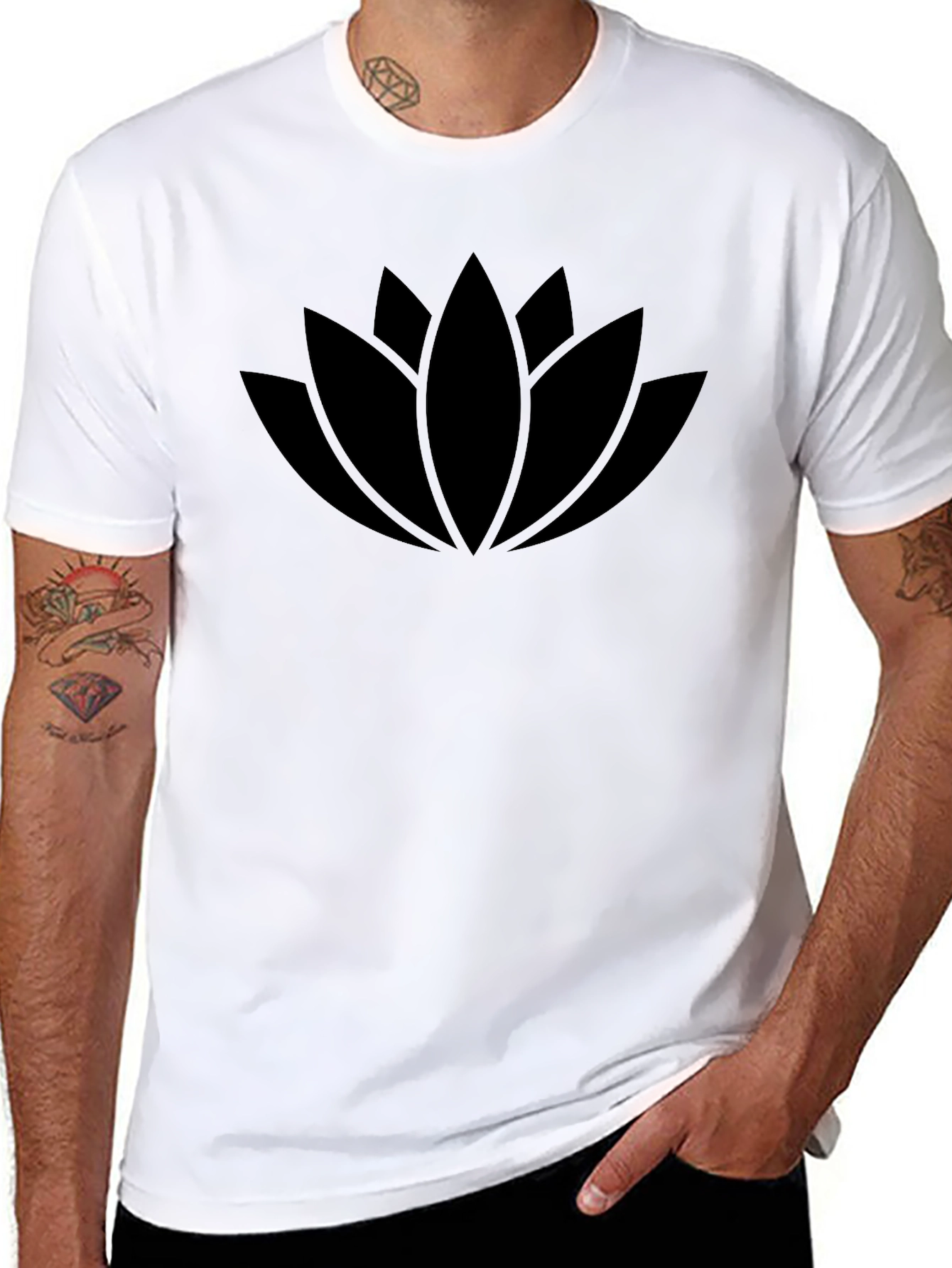 Black Lotus Flower Graphic Tee