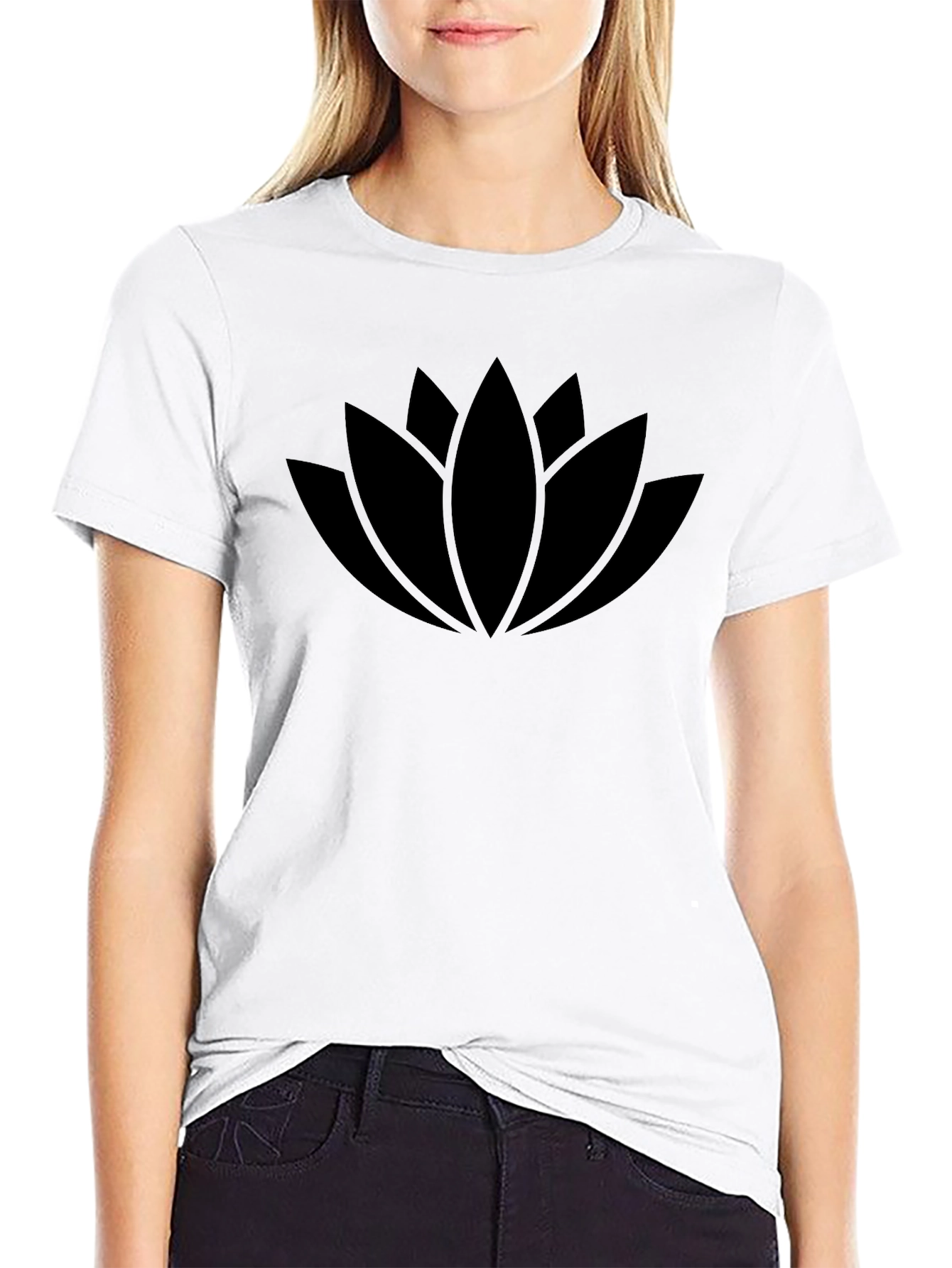 Black Lotus Flower Graphic Tee