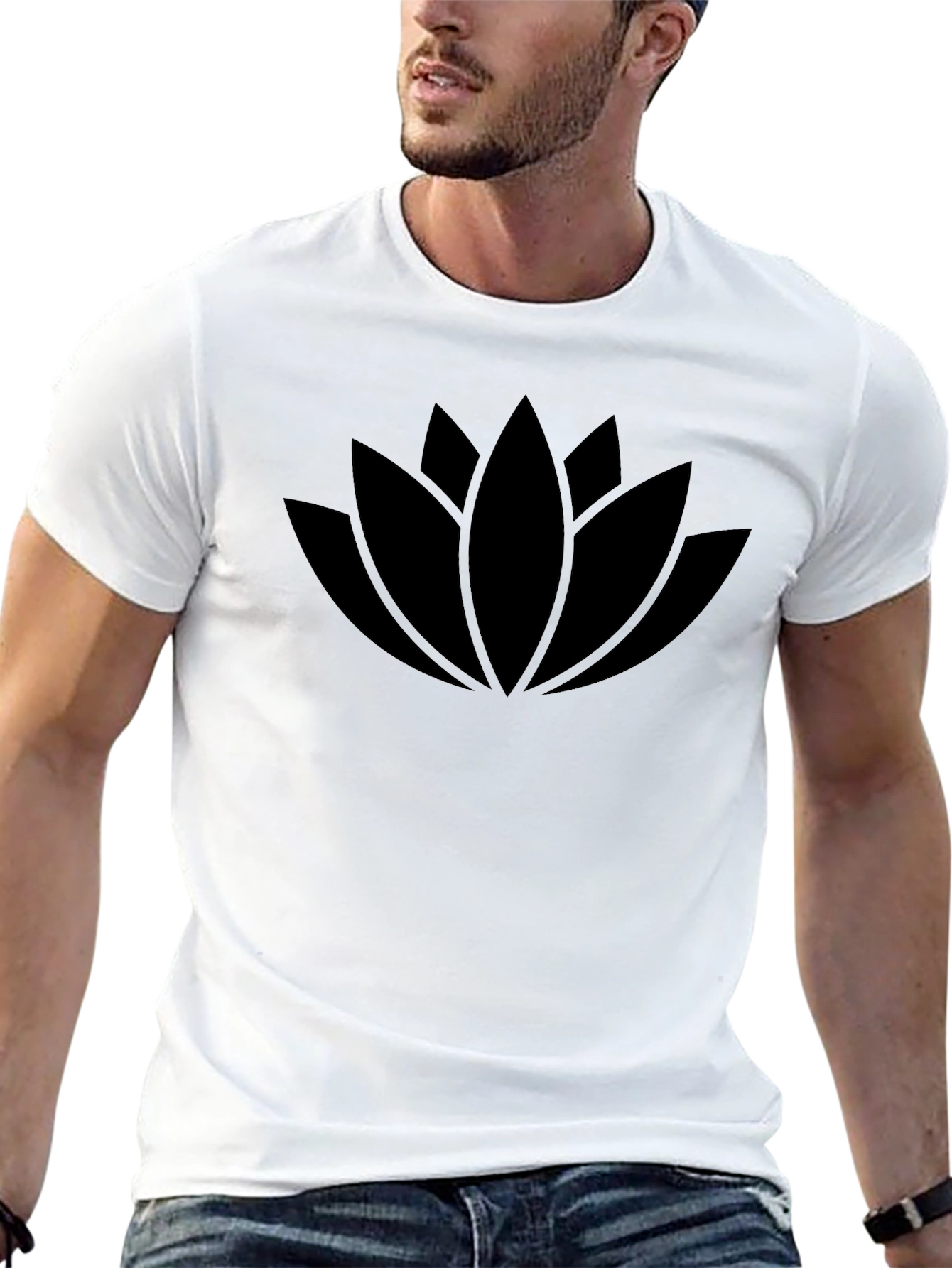 Black Lotus Flower Graphic Tee