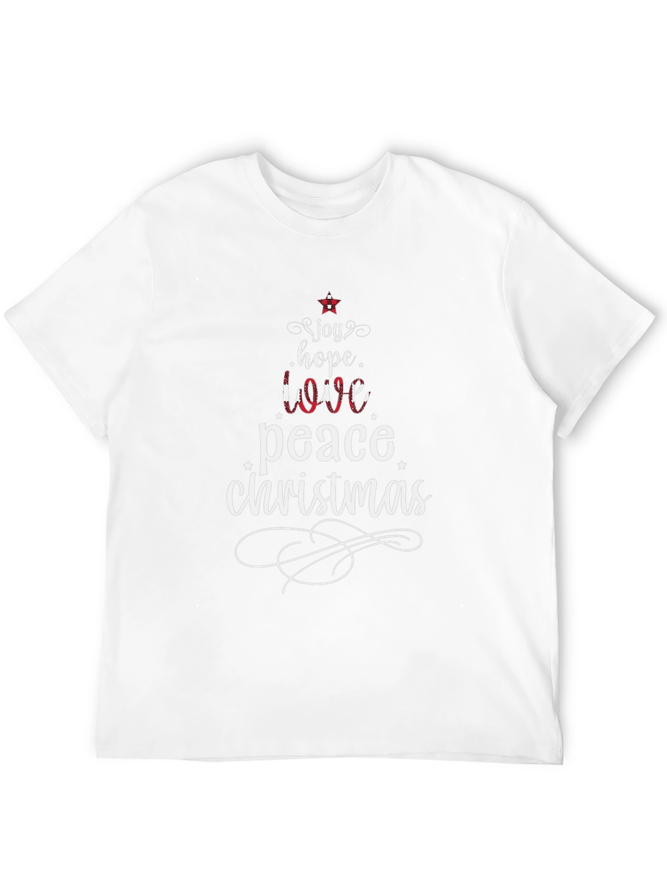 Joy Hope Love Christmas Tree Graphic Tee