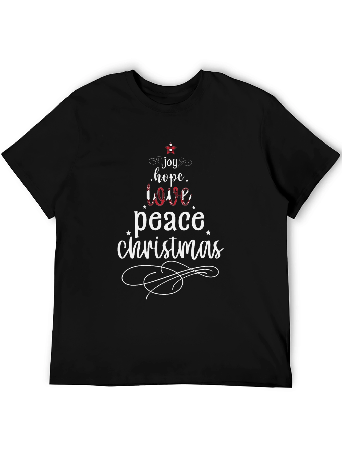 Joy Hope Love Christmas Tree Graphic Tee