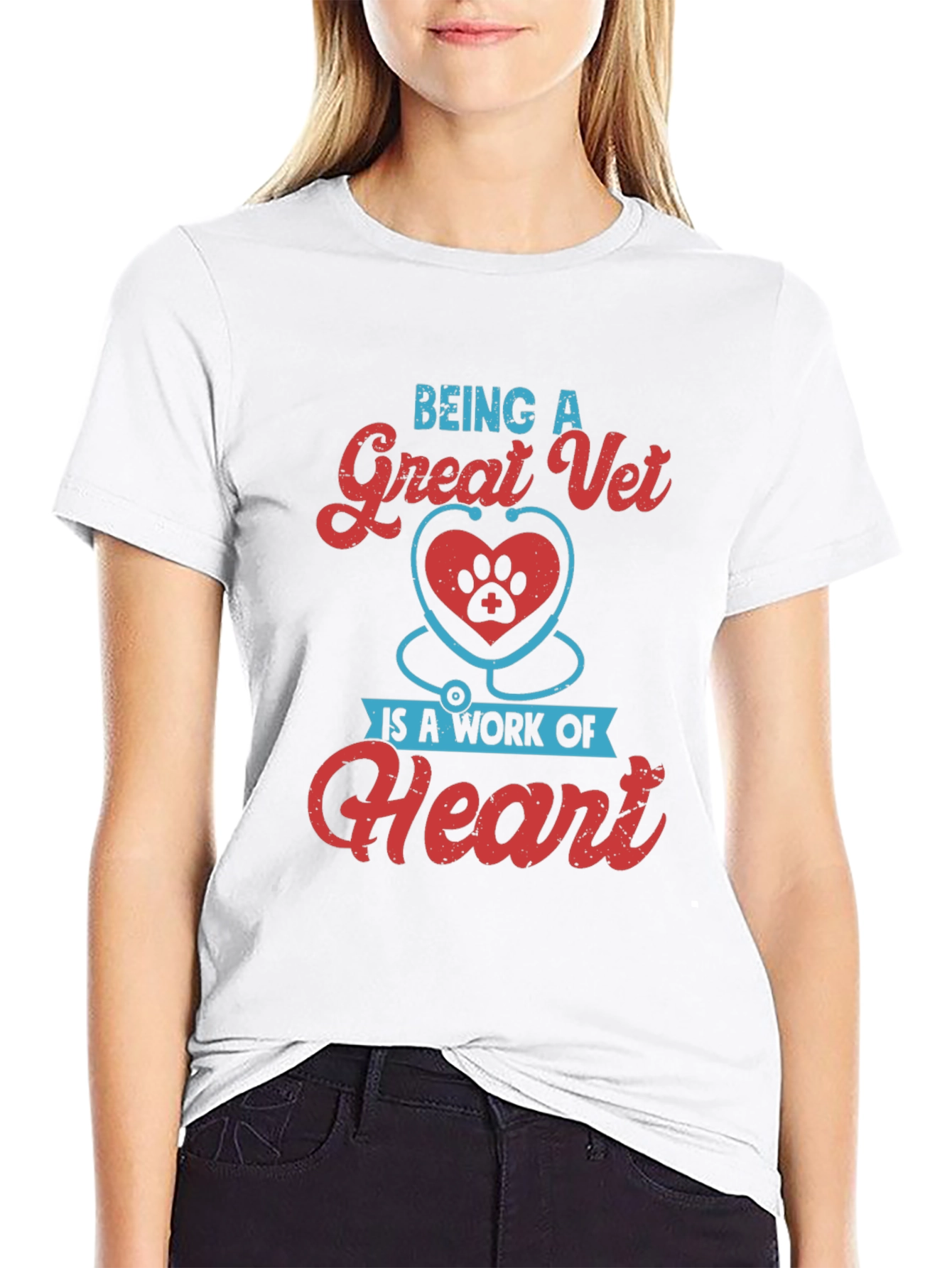 Great Vet Heart Paw T-Shirt - Veterinarian Gift