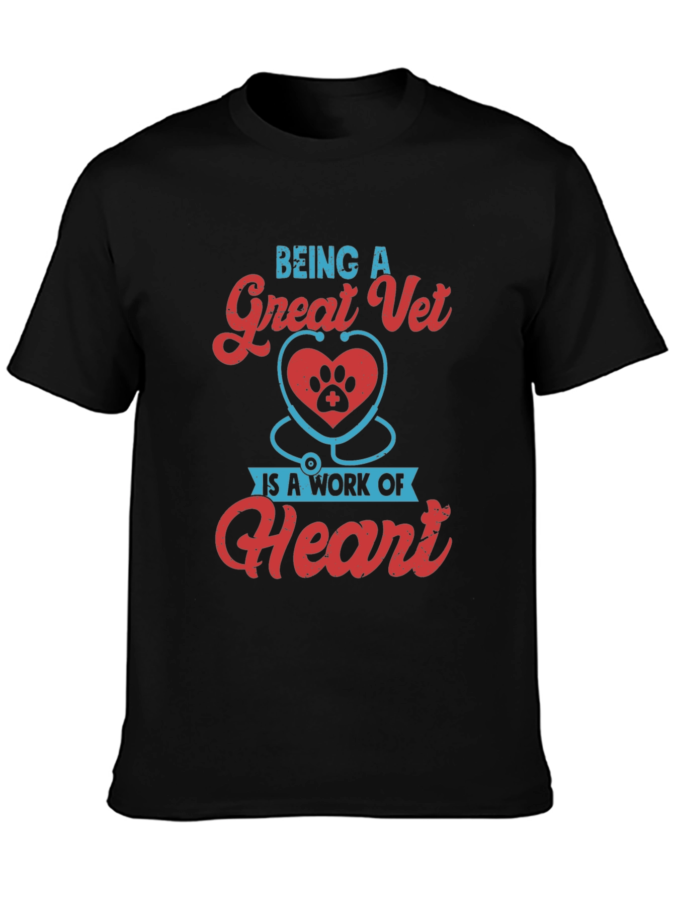 Great Vet Heart Paw T-Shirt - Veterinarian Gift