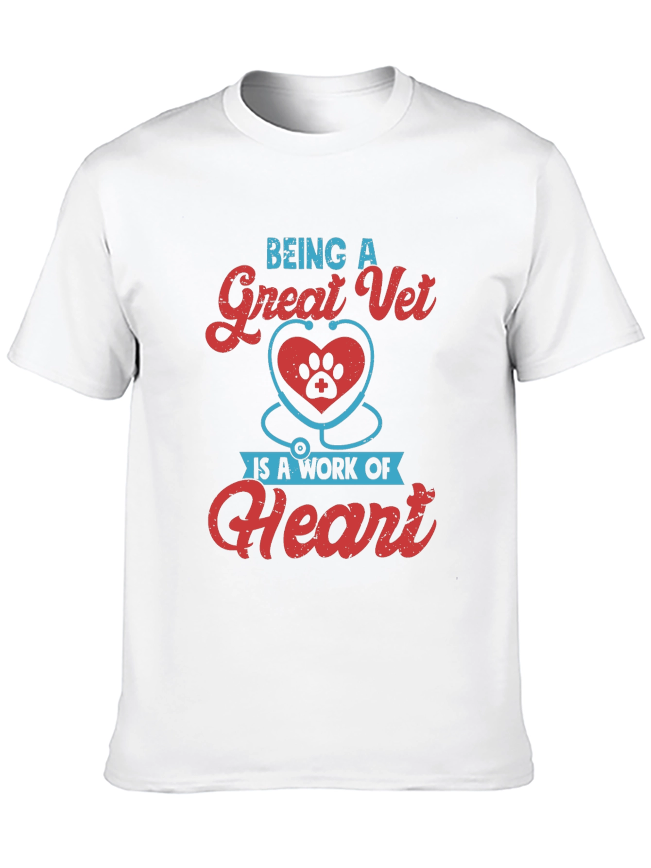 Great Vet Heart Paw T-Shirt - Veterinarian Gift