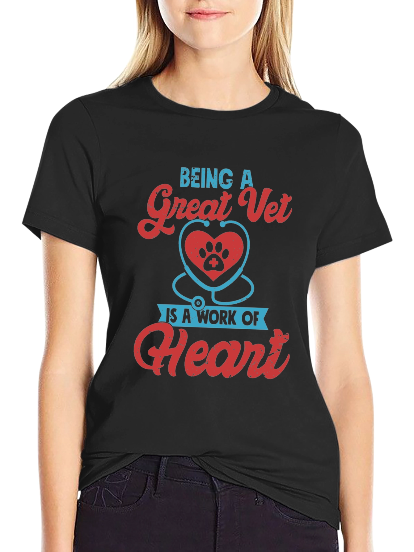 Great Vet Heart Paw T-Shirt - Veterinarian Gift