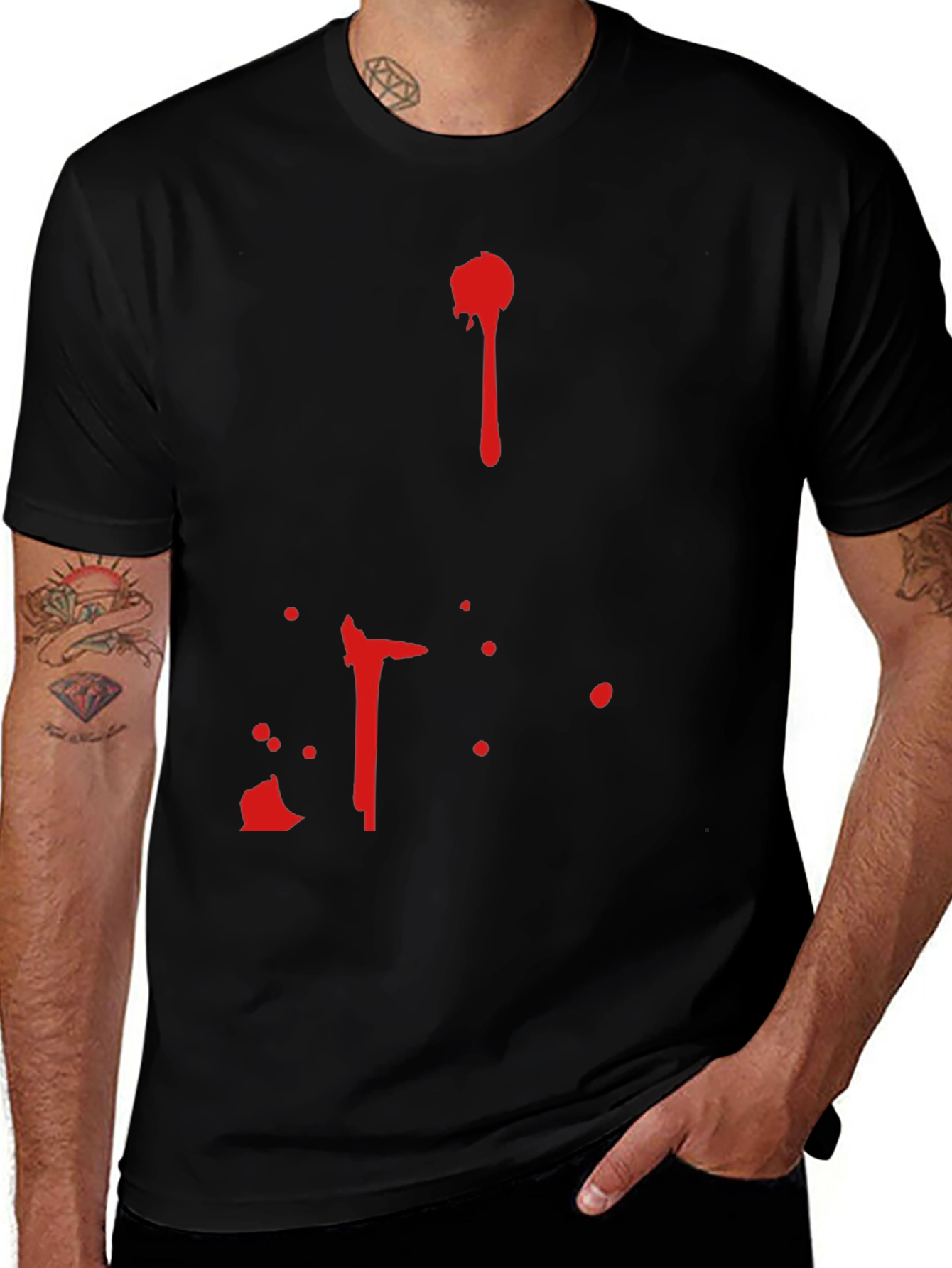 Blood Splatter Graphic Tee - Halloween Costume Shirt