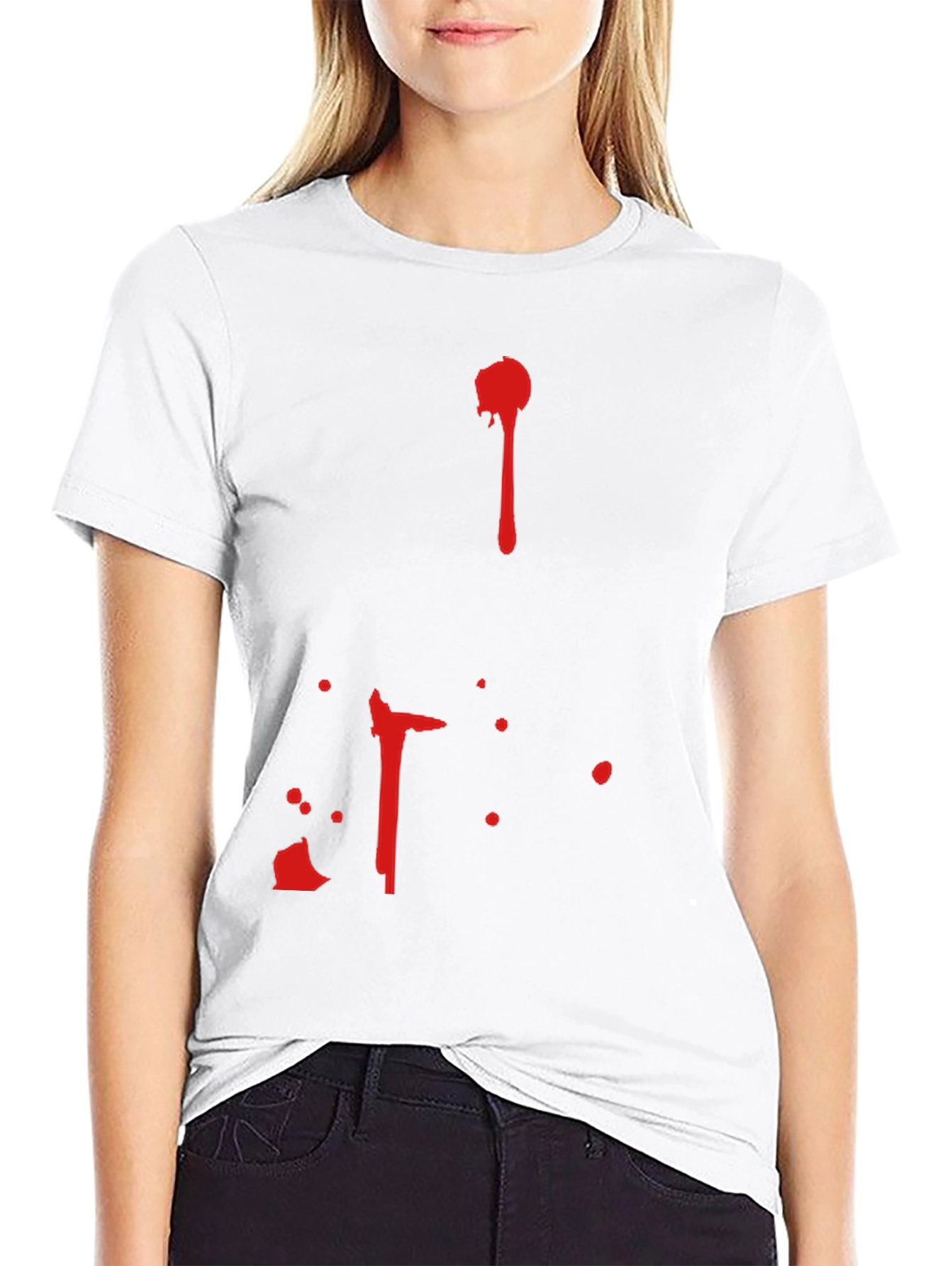 Blood Splatter Graphic Tee - Halloween Costume Shirt