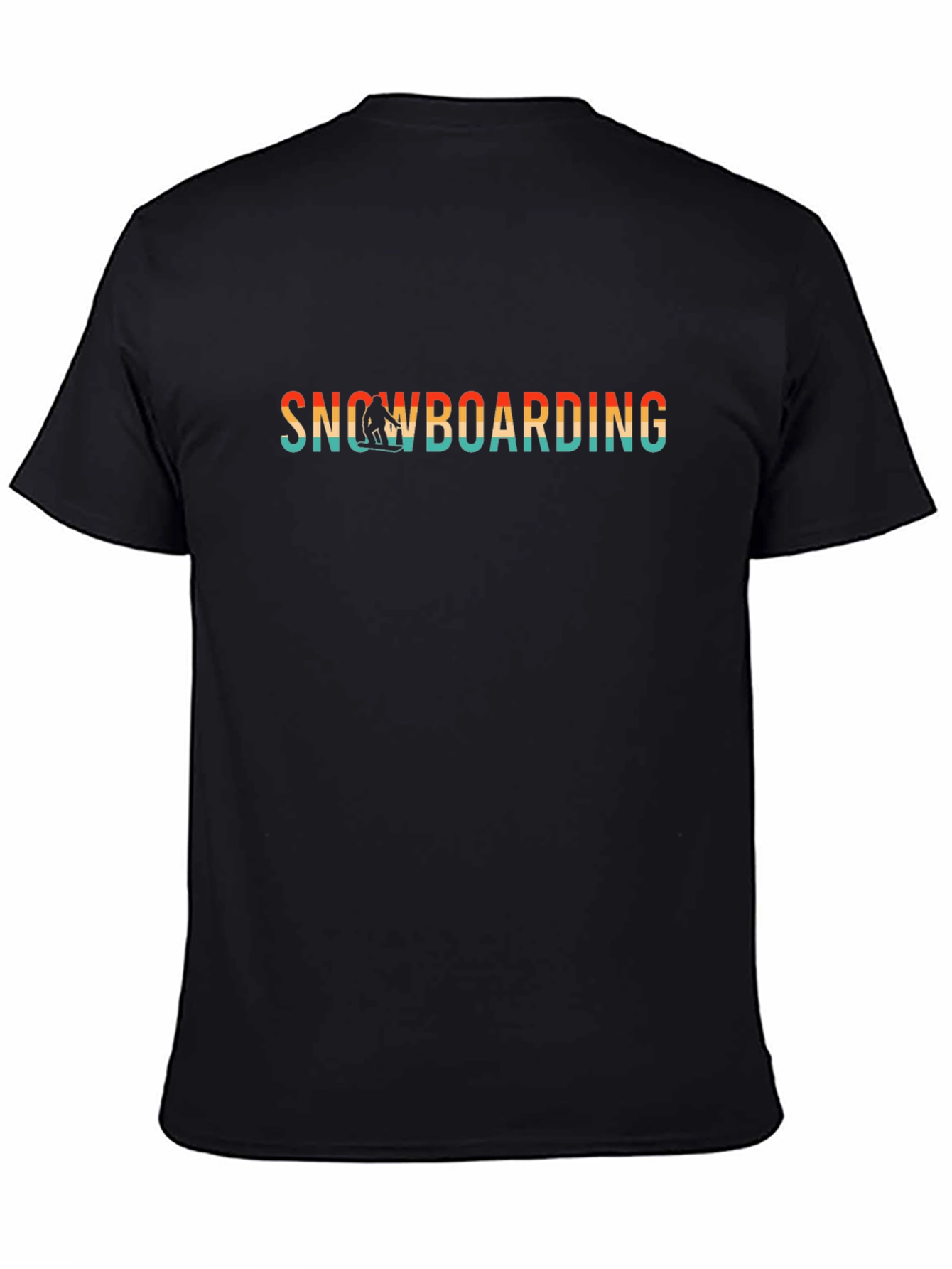 Retro Snowboarding Graphic Tee - Black Cotton Blend