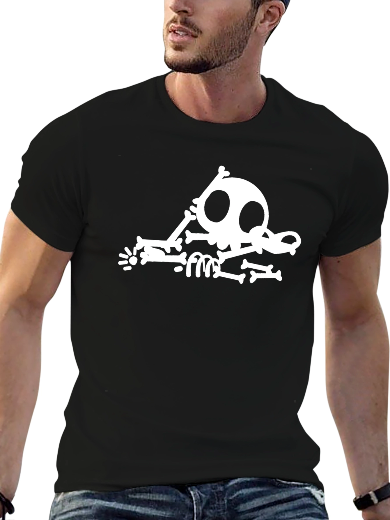 Funny Skeleton Black T-Shirt