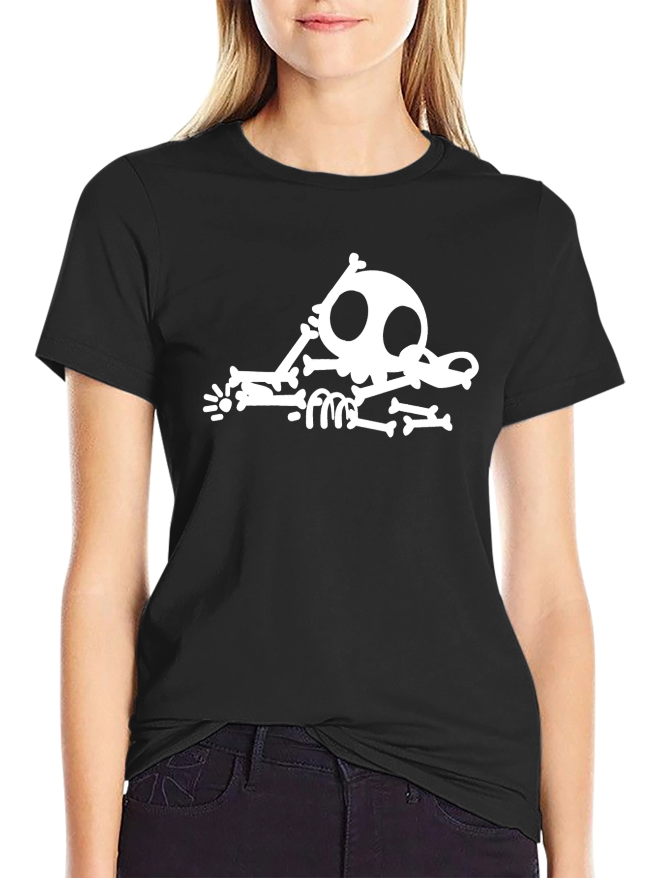 Funny Skeleton Black T-Shirt