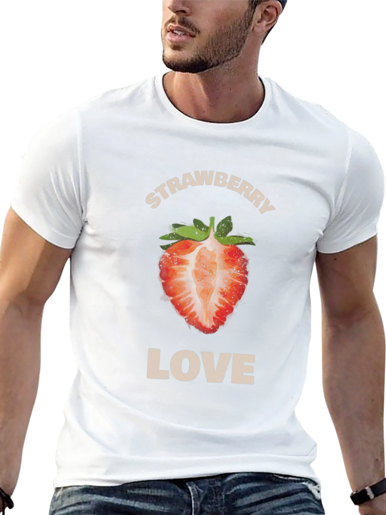 Strawberry Love Graphic T-Shirt - Stylish Fruit Tee