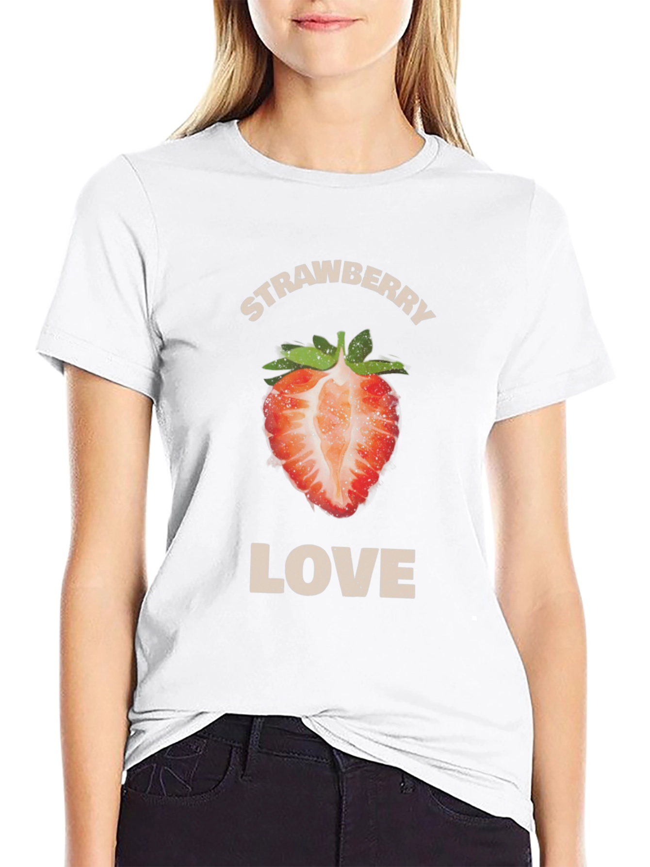Strawberry Love Graphic T-Shirt - Stylish Fruit Tee