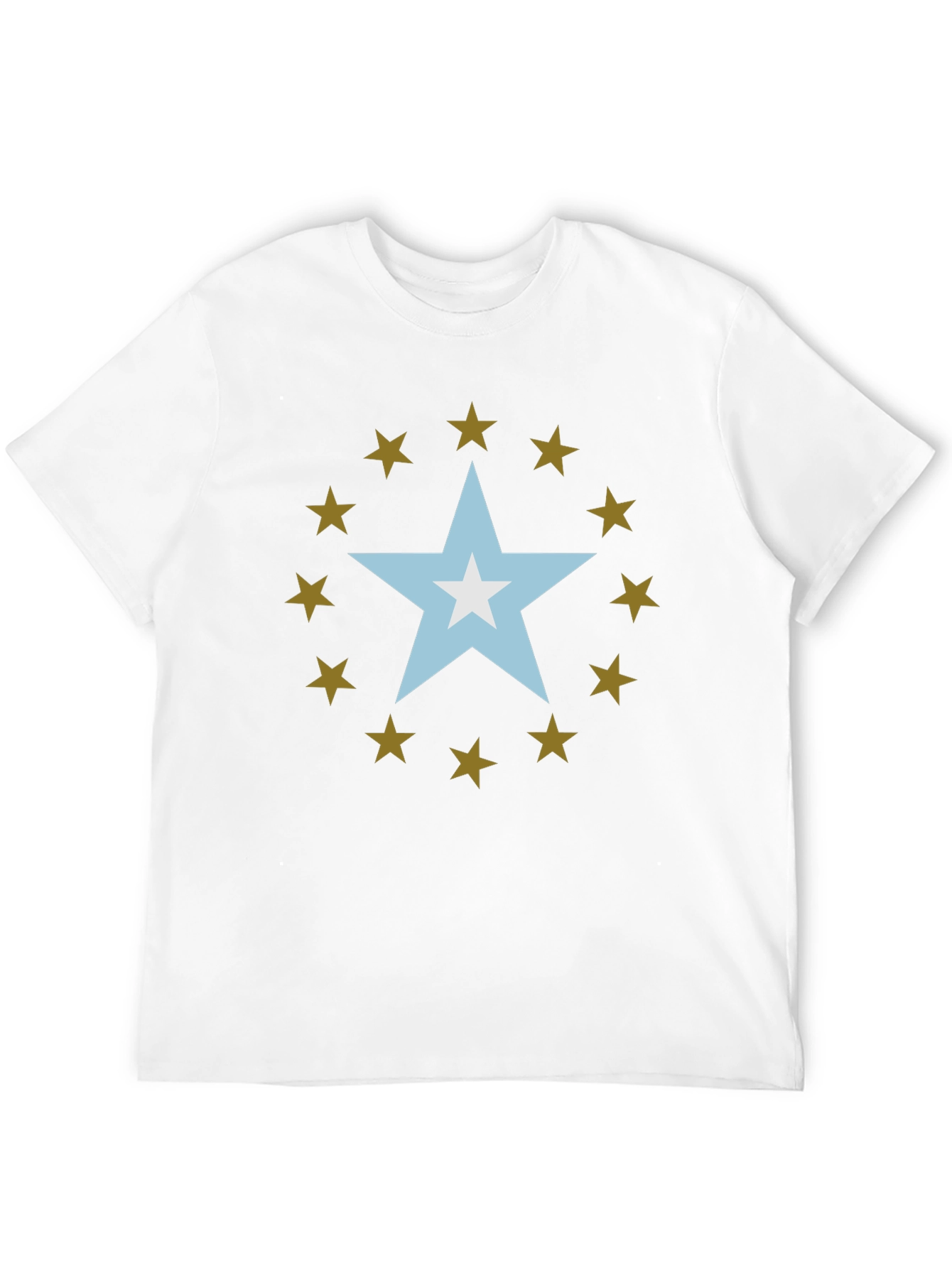 Star Design Black Cotton Tee