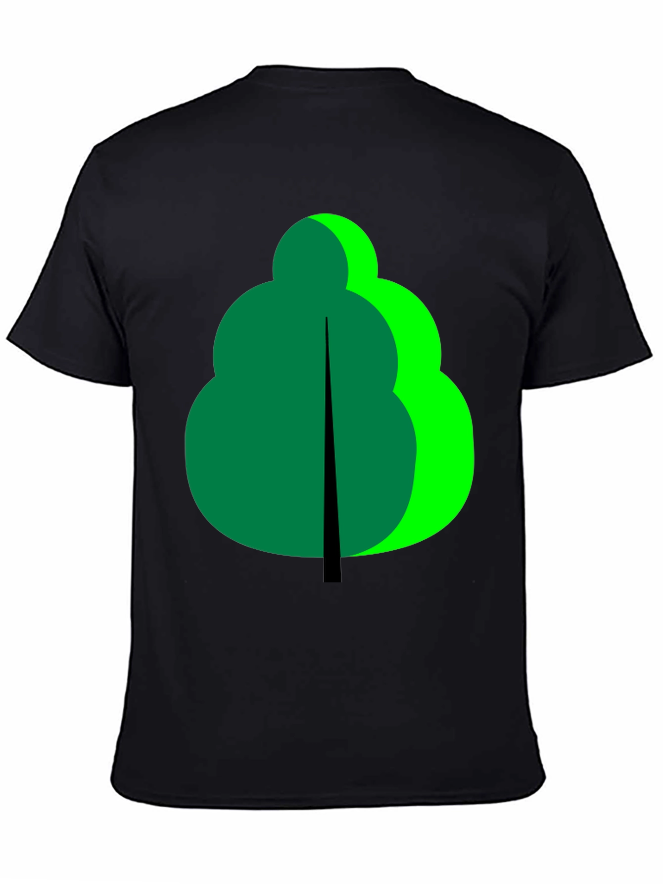 Abstract Tree Graphic Black T-Shirt