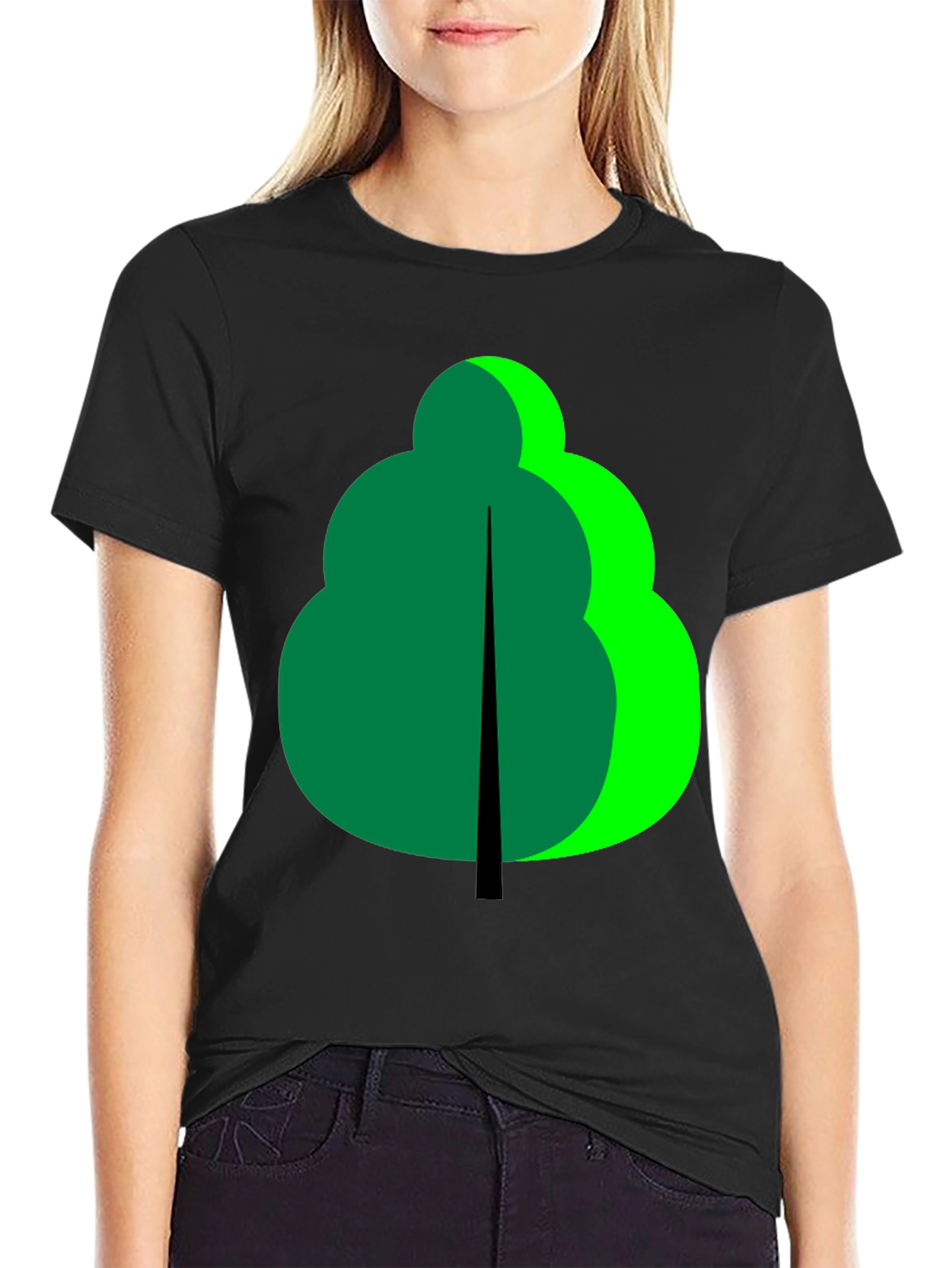 Abstract Tree Graphic Black T-Shirt