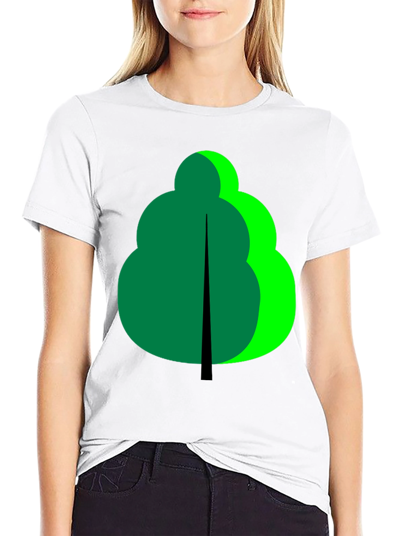 Abstract Tree Graphic Black T-Shirt