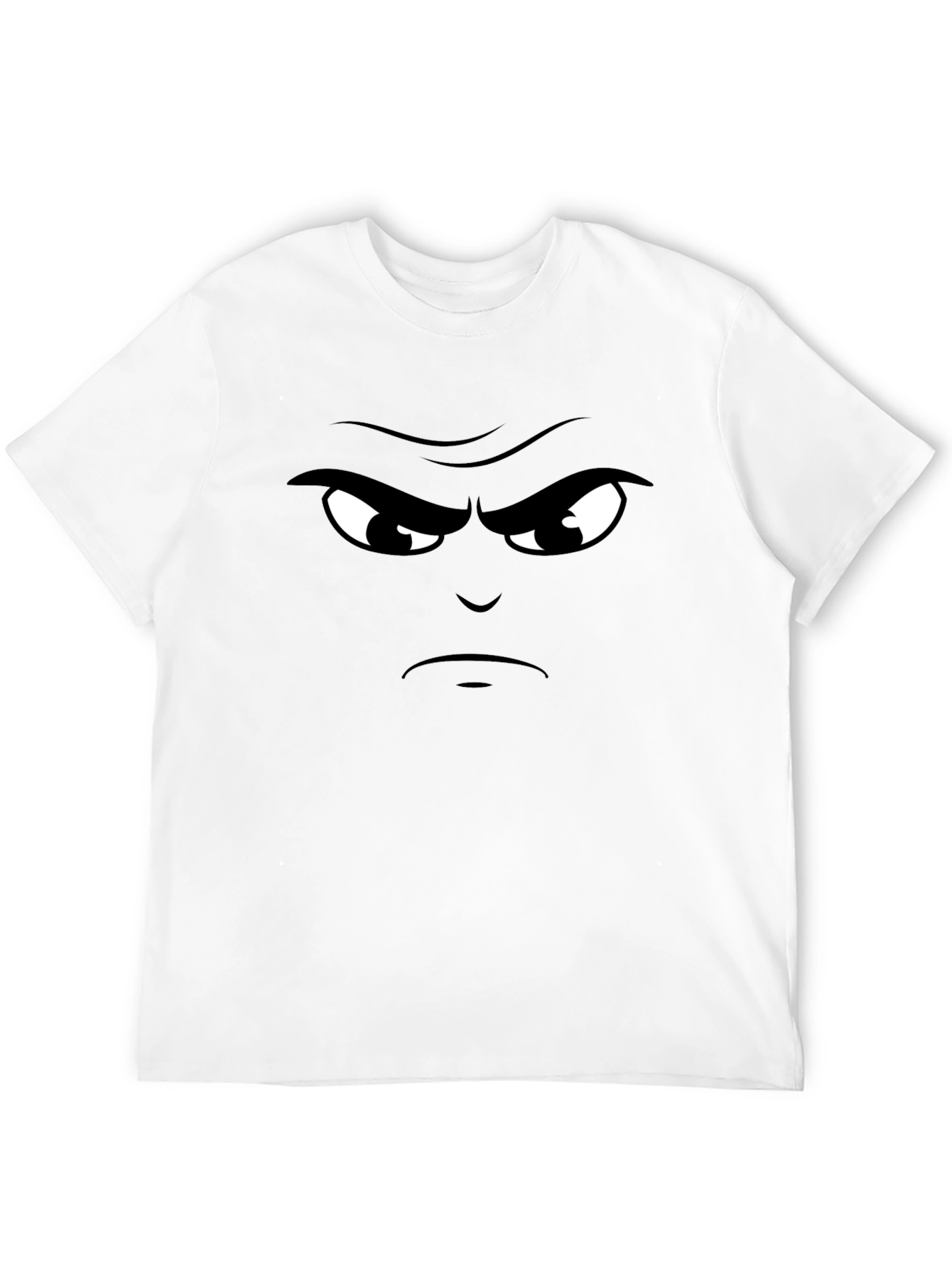 Angry Face Graphic Tee - Black Cotton T-Shirt