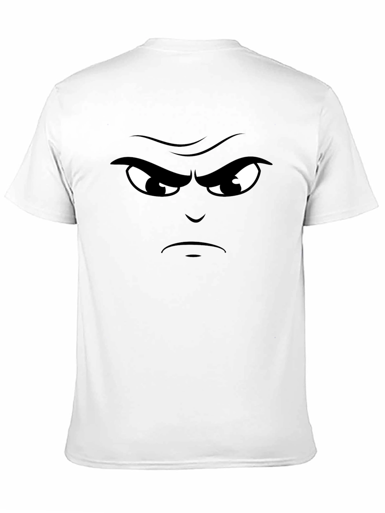 Angry Face Graphic Tee - Black Cotton T-Shirt