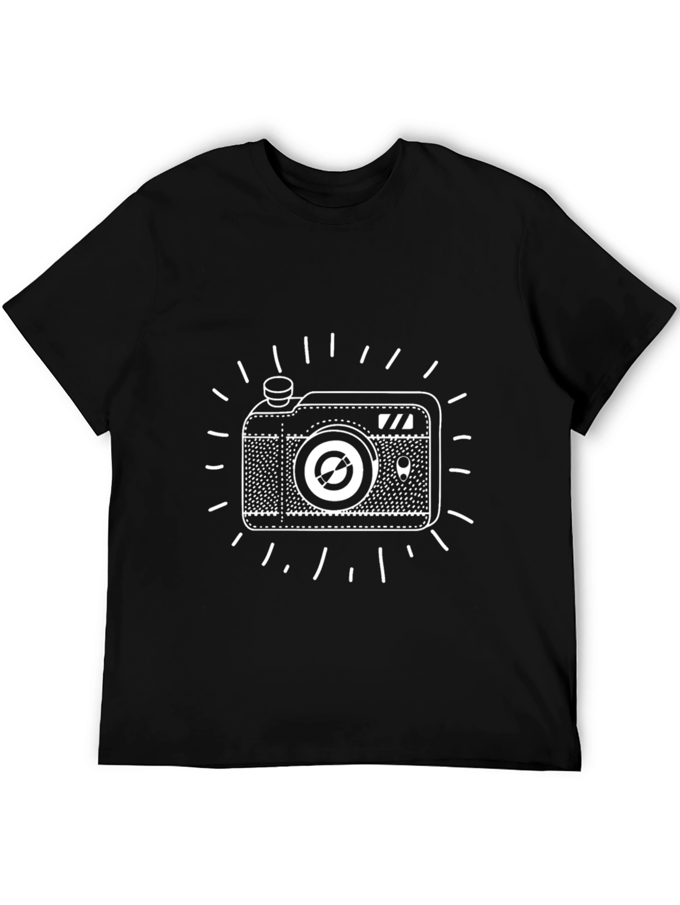 Retro Camera Graphic Tee - Cool Black T-Shirt