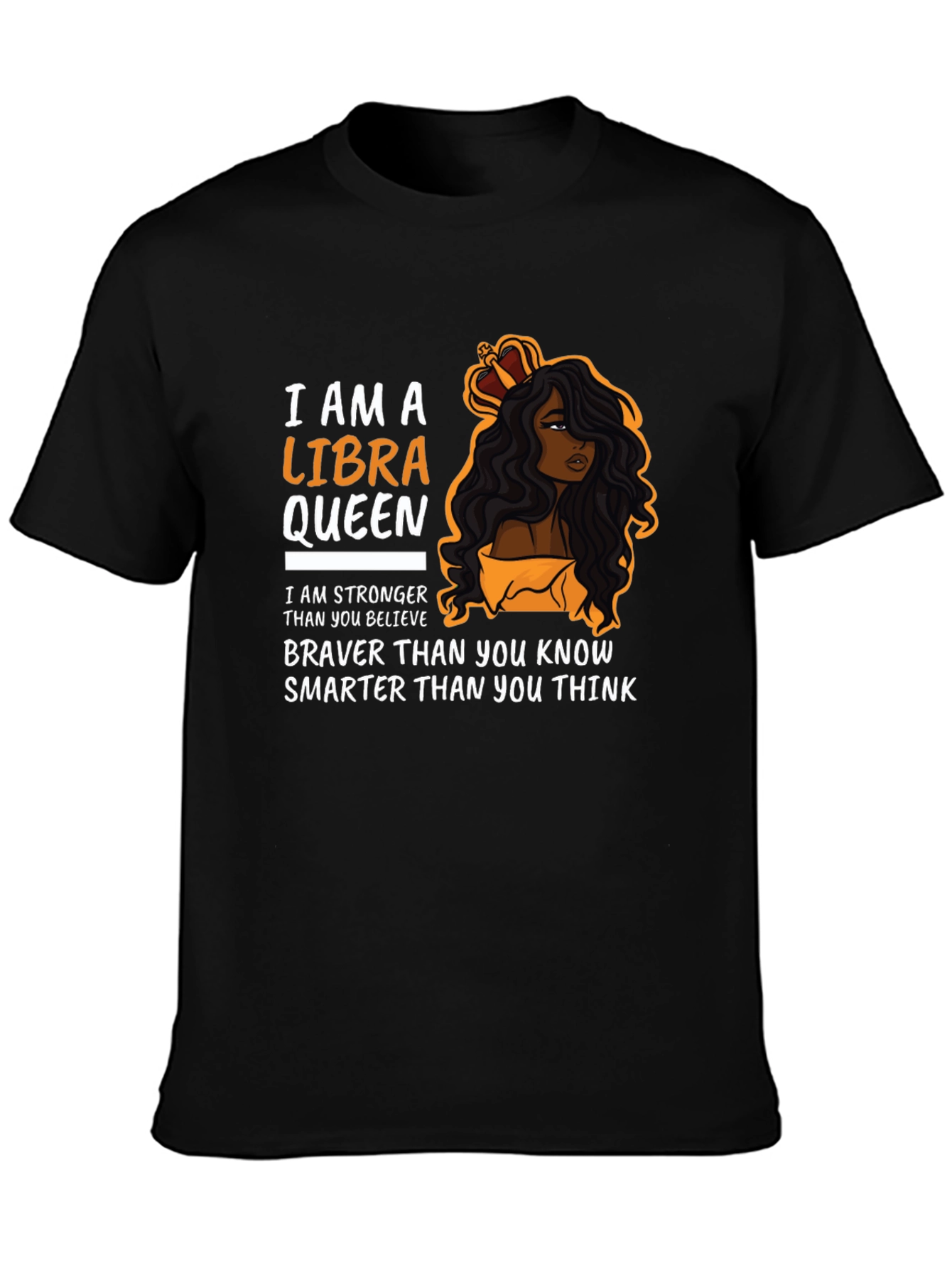 Libra Queen Black T-Shirt Zodiac Sign Graphic Tee