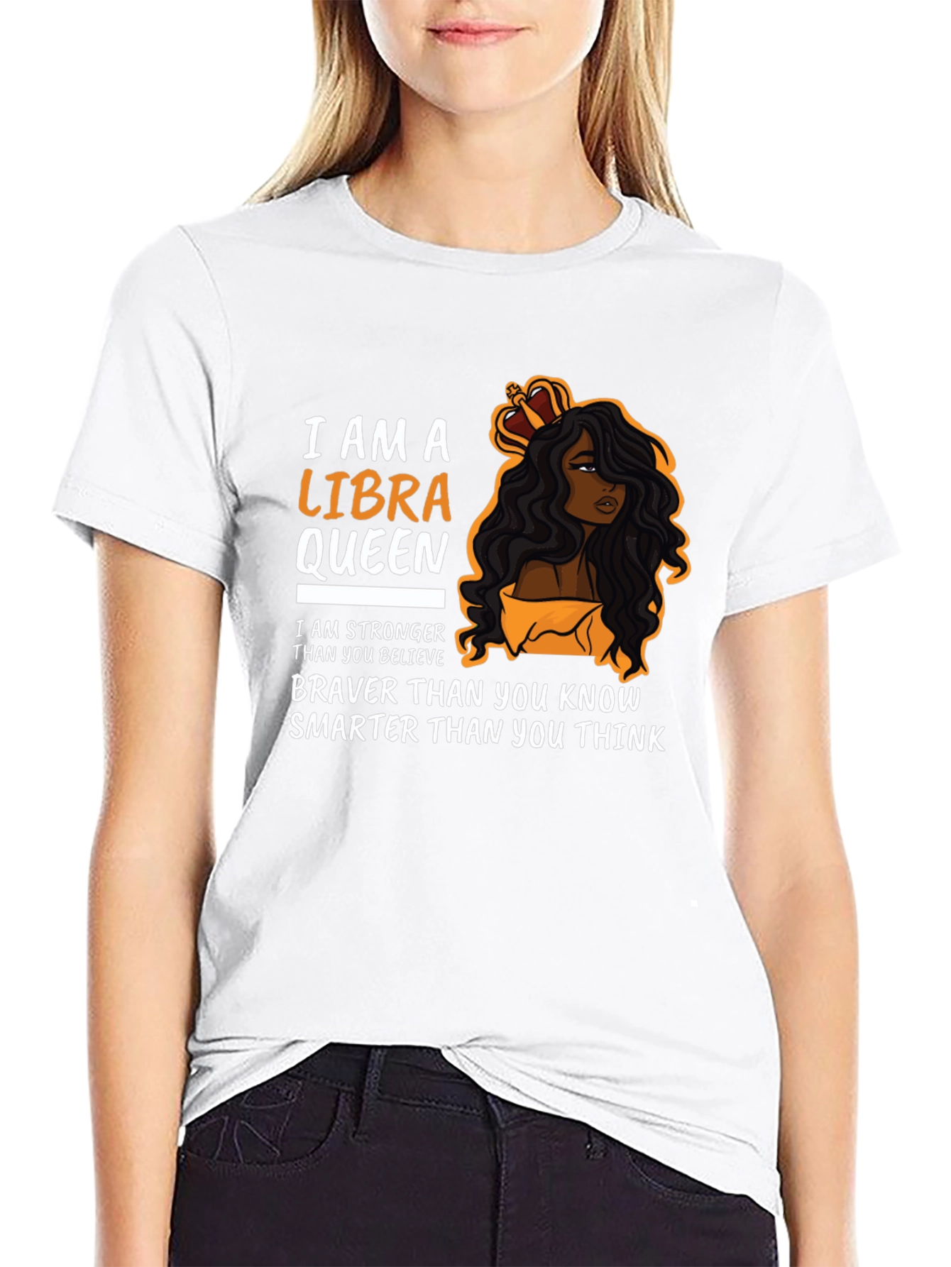 Libra Queen Black T-Shirt Zodiac Sign Graphic Tee