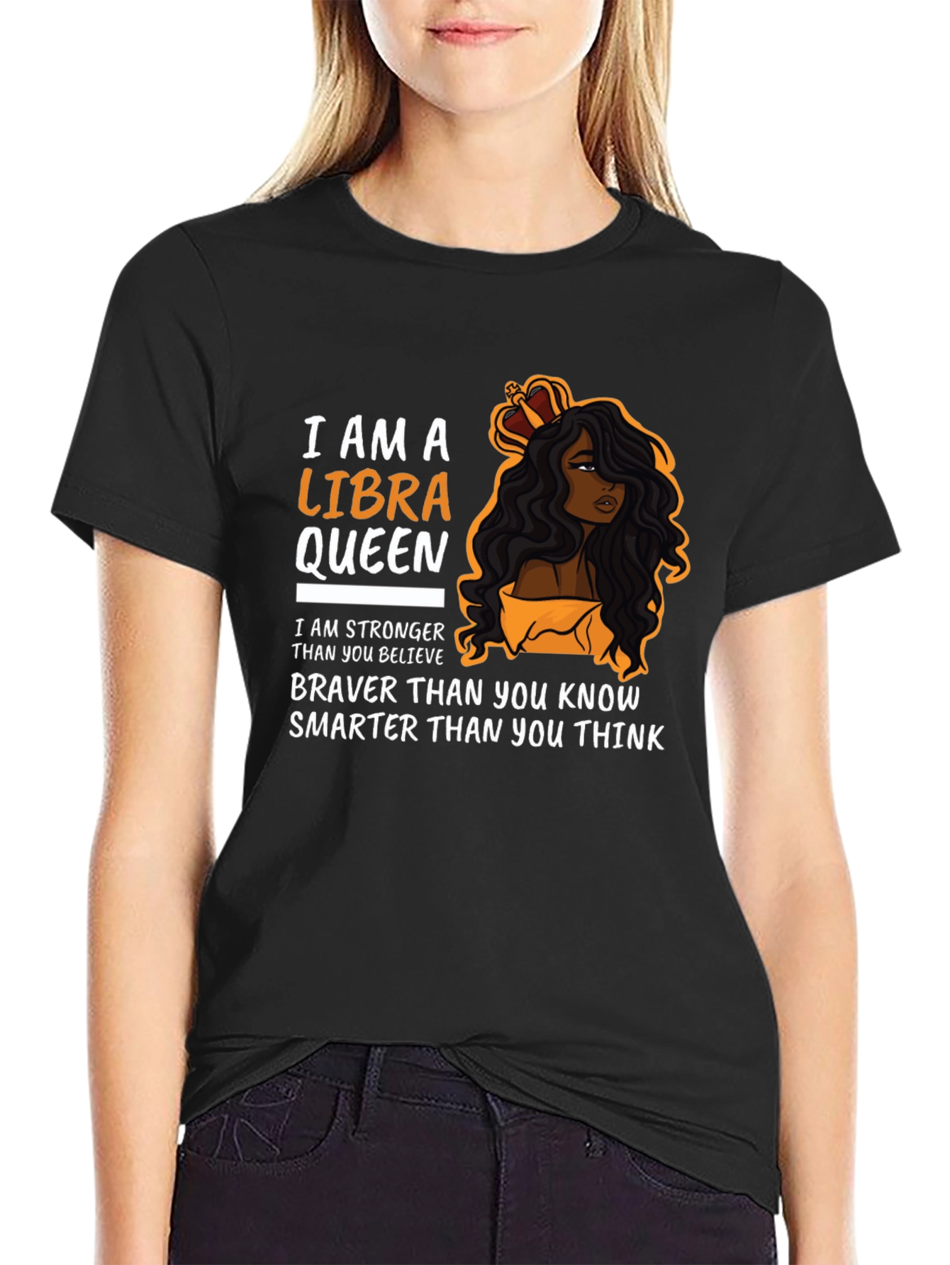 Libra Queen Black T-Shirt Zodiac Sign Graphic Tee
