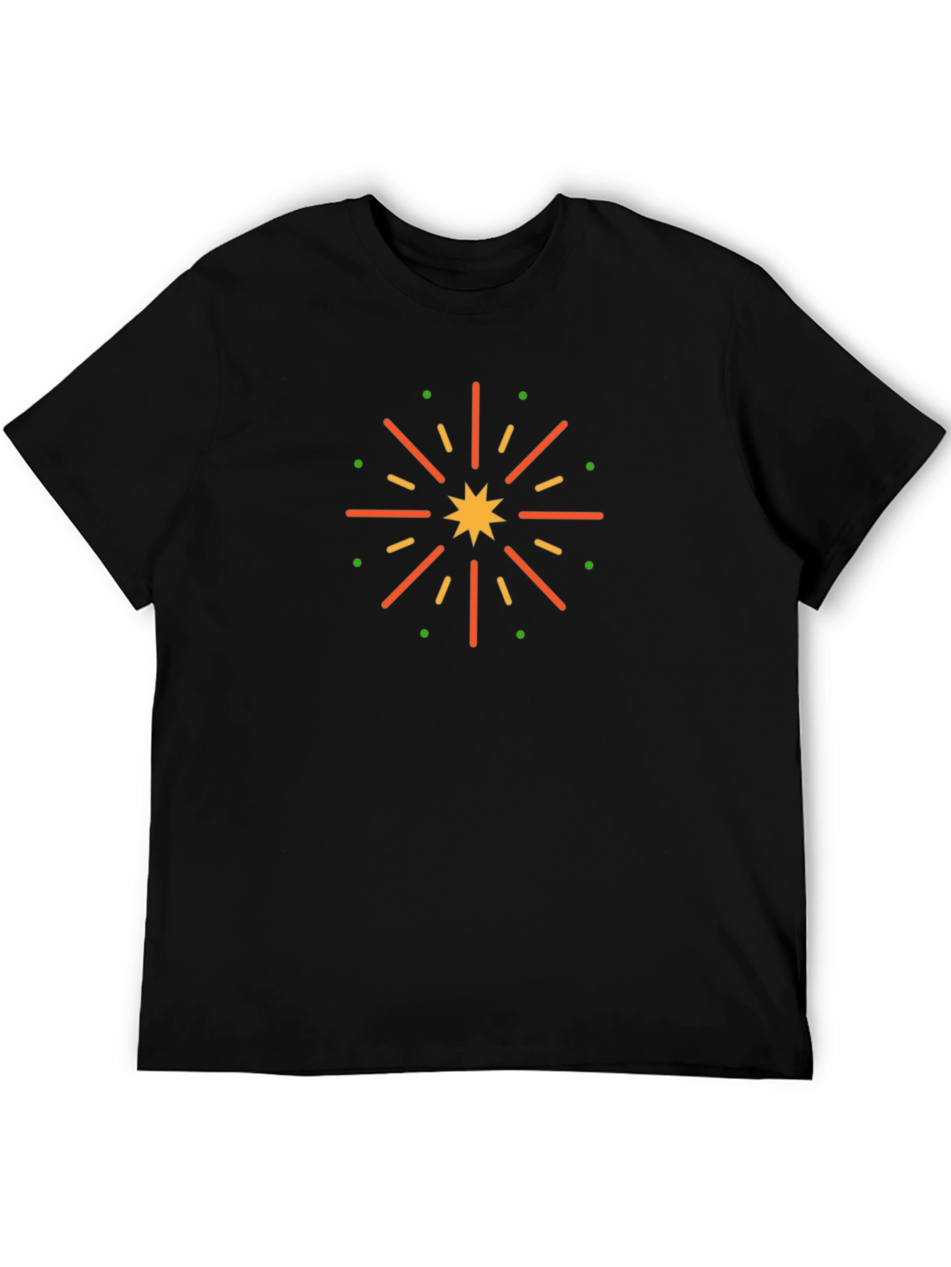 Starburst Graphic Black Cotton T-Shirt