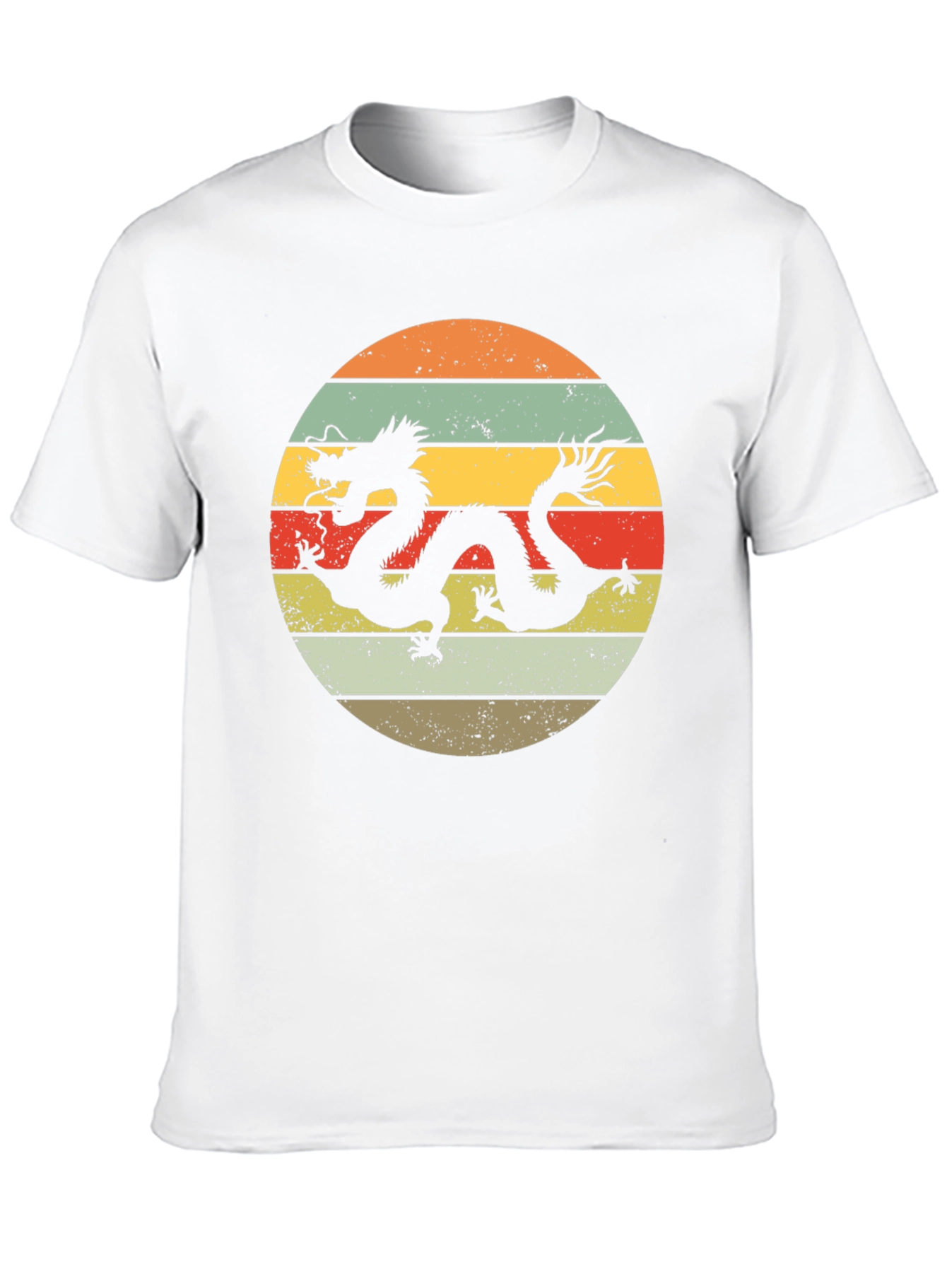 Dragon Circle Graphic Tee - Retro Style Black T-Shirt