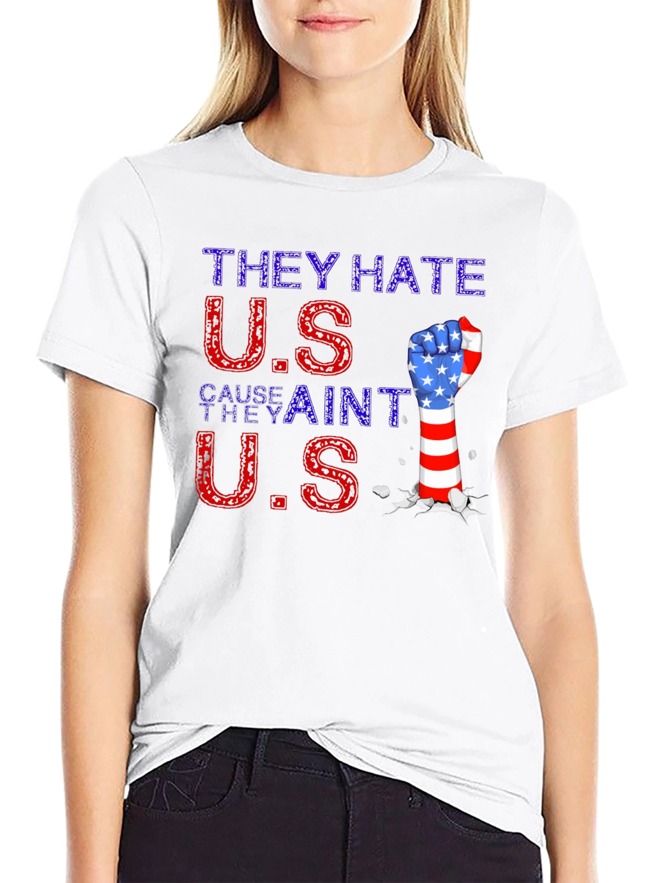 Patriotic Fist T-Shirt - They Hate U.S.