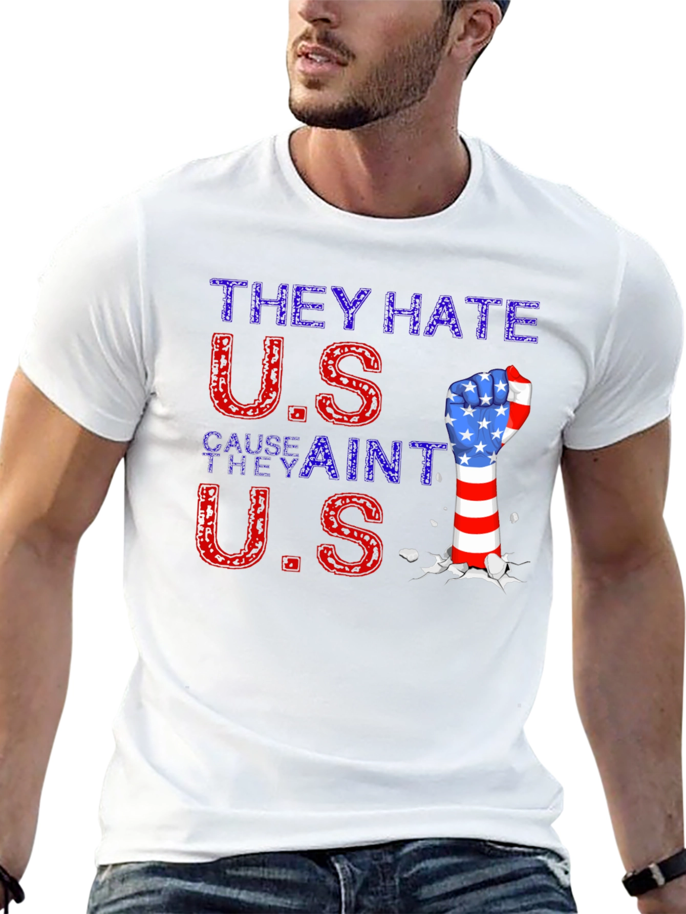 Patriotic Fist T-Shirt - They Hate U.S.
