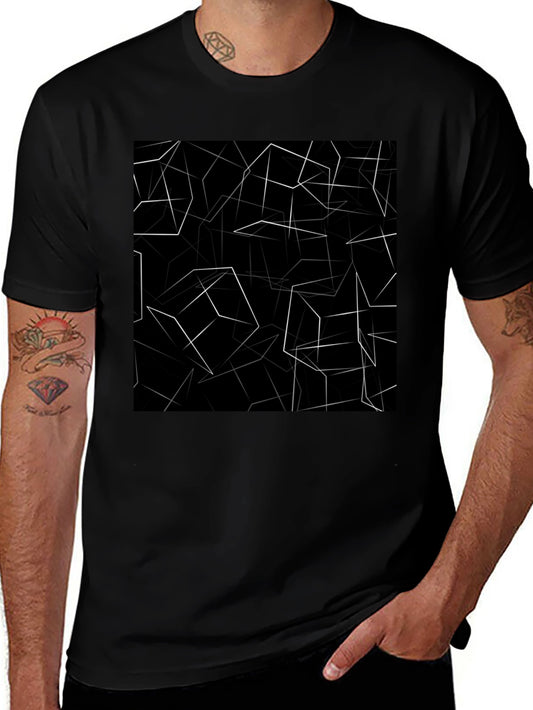 Abstract Cube Black T-Shirt