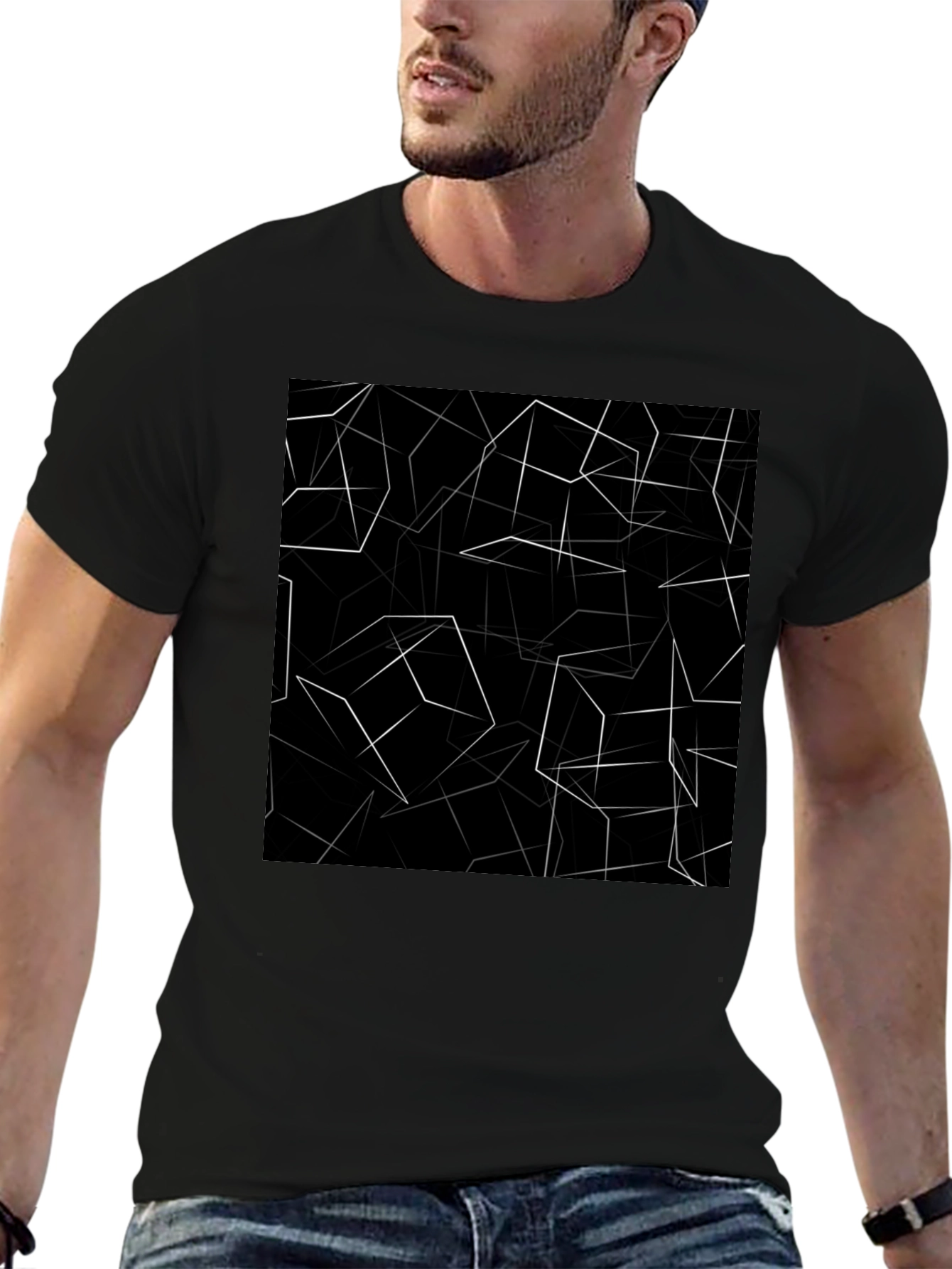 Abstract Cube Black T-Shirt