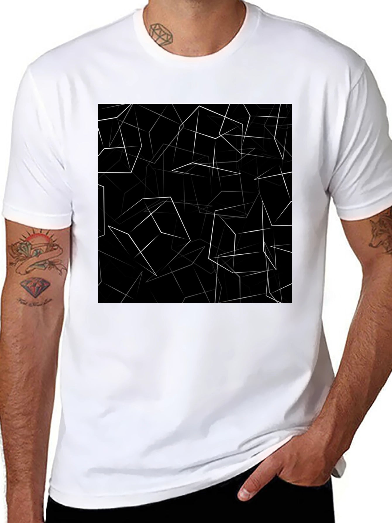 Abstract Cube Black T-Shirt