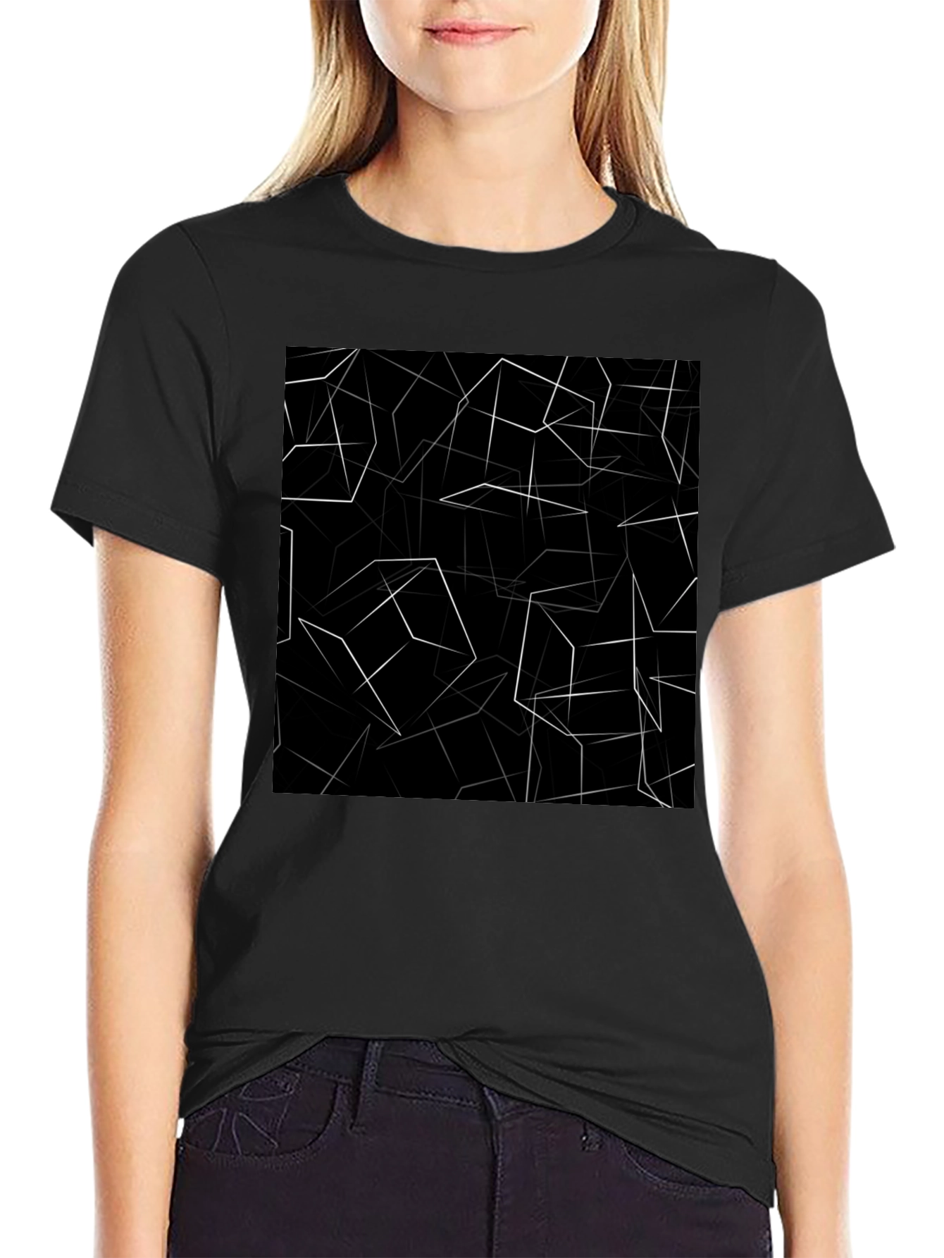 Abstract Cube Black T-Shirt