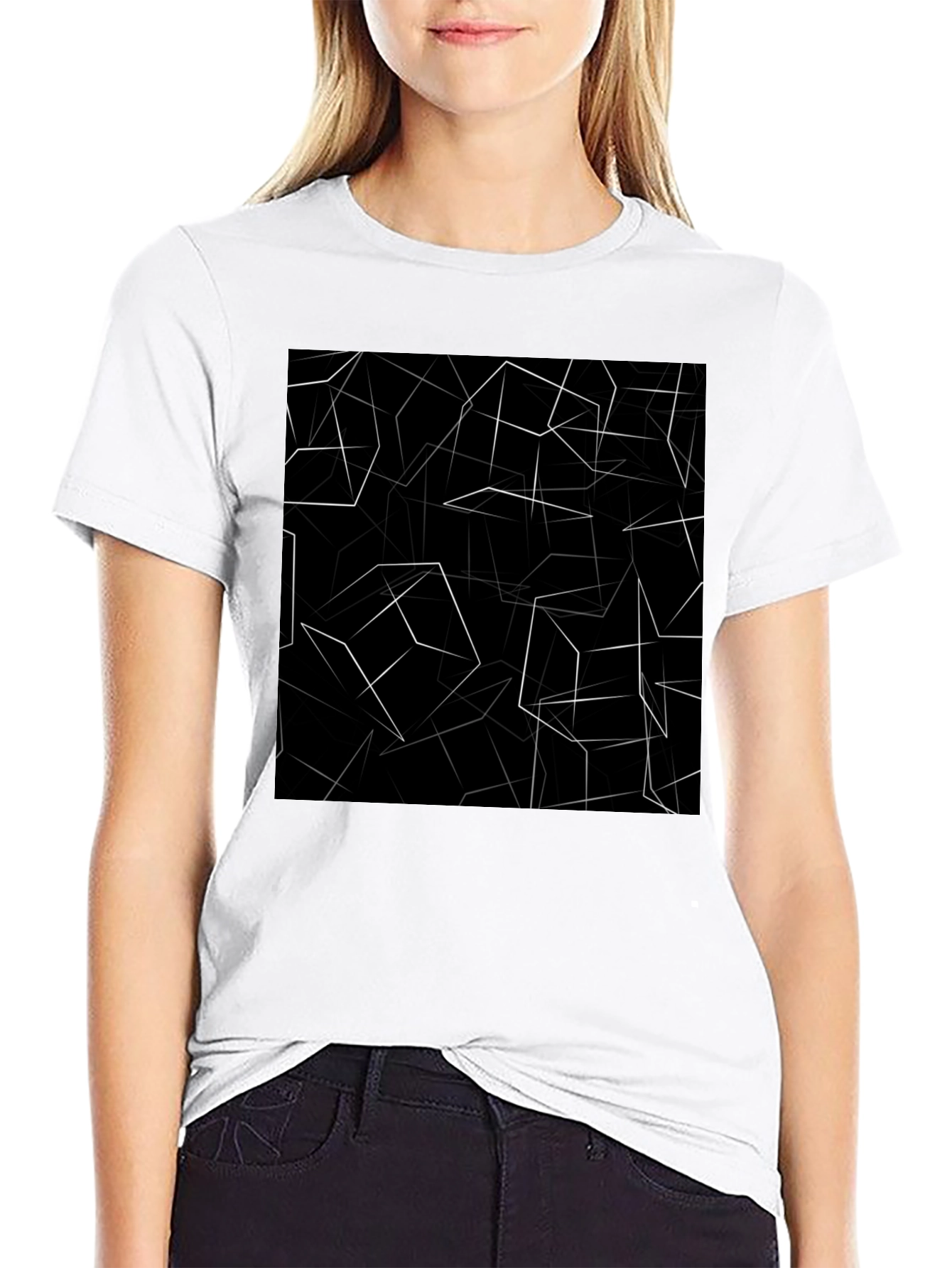Abstract Cube Black T-Shirt