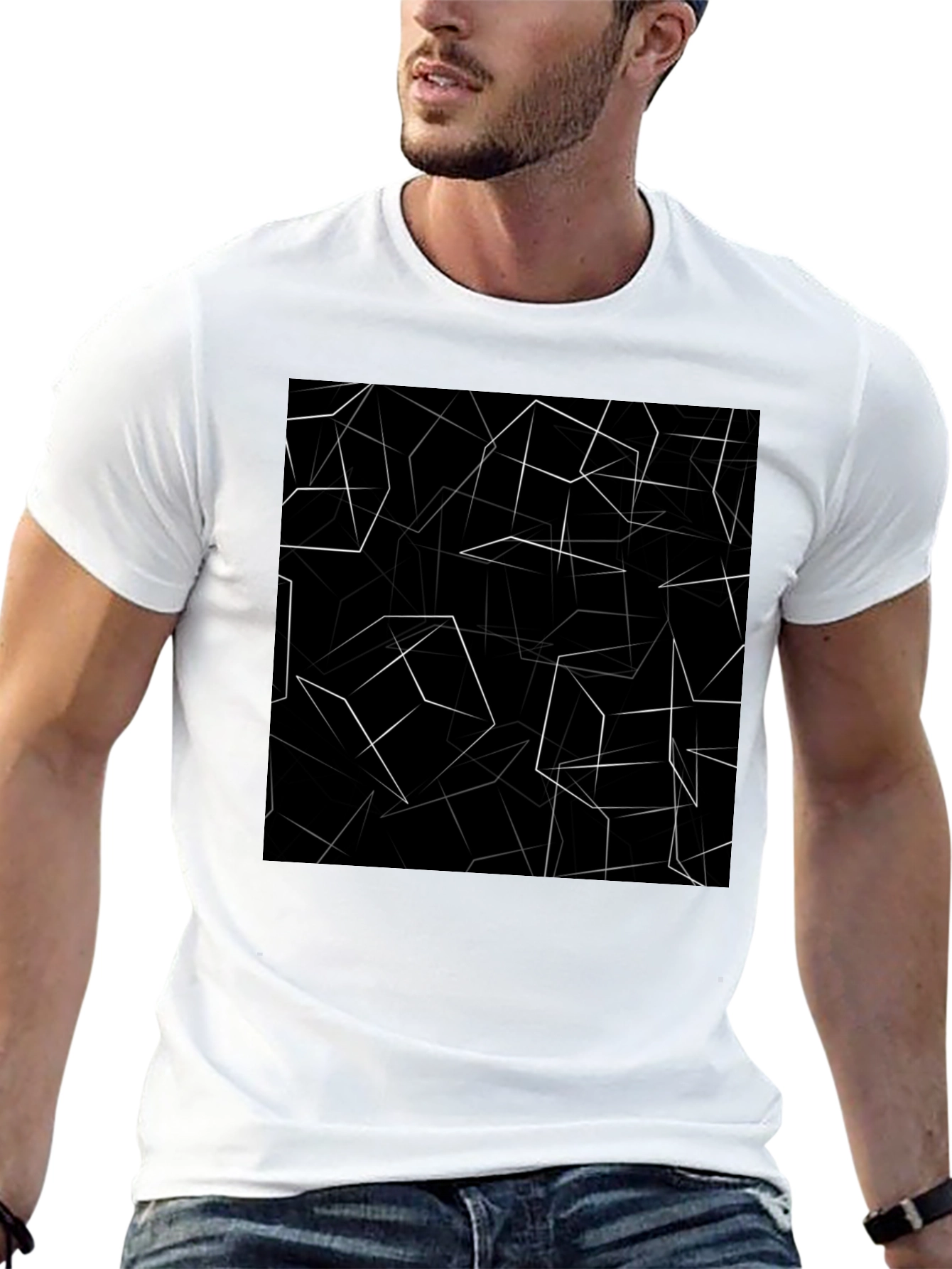 Abstract Cube Black T-Shirt