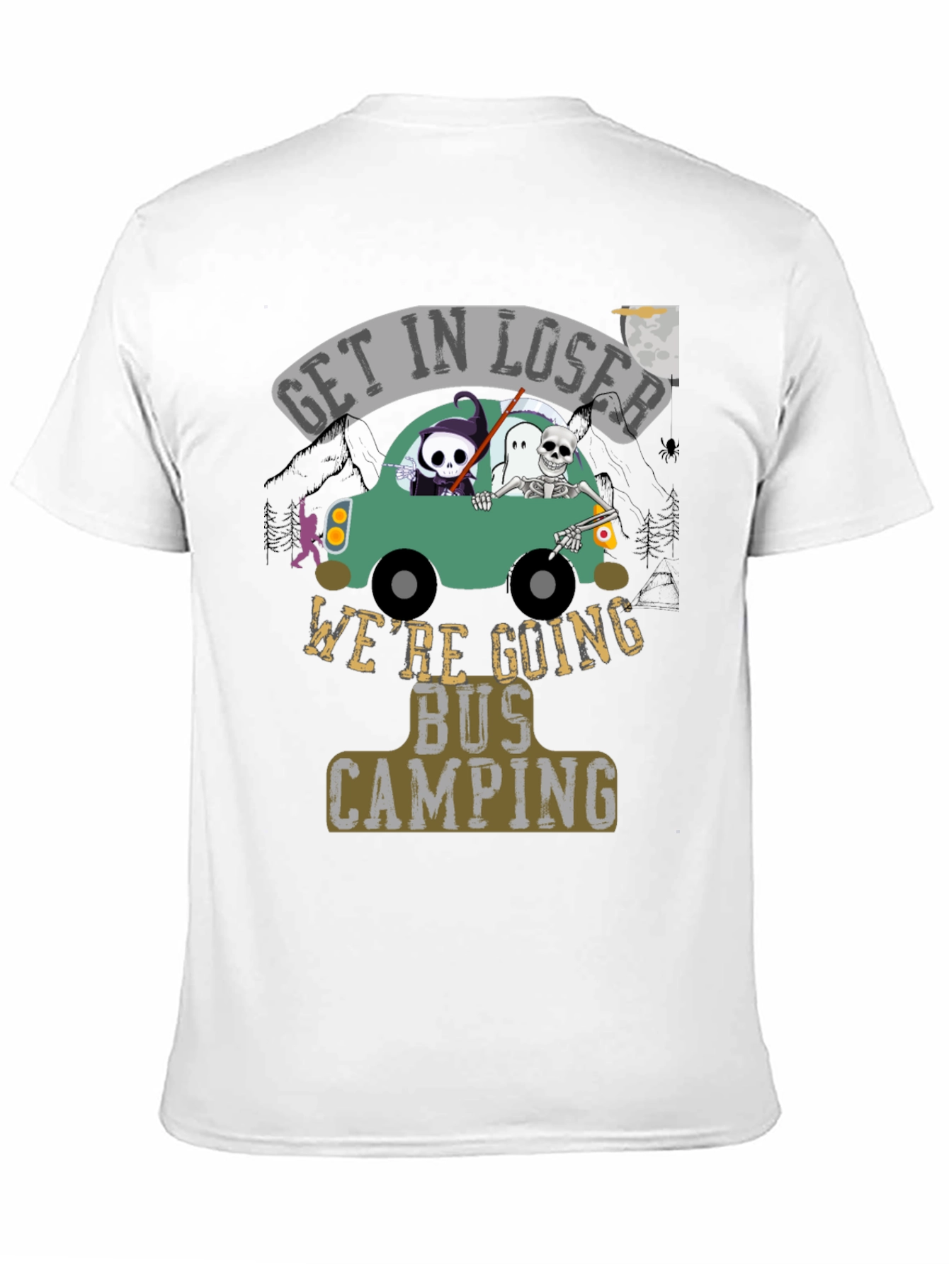 Get In Loser Were Going Bus Camping Graphic T-Shirt