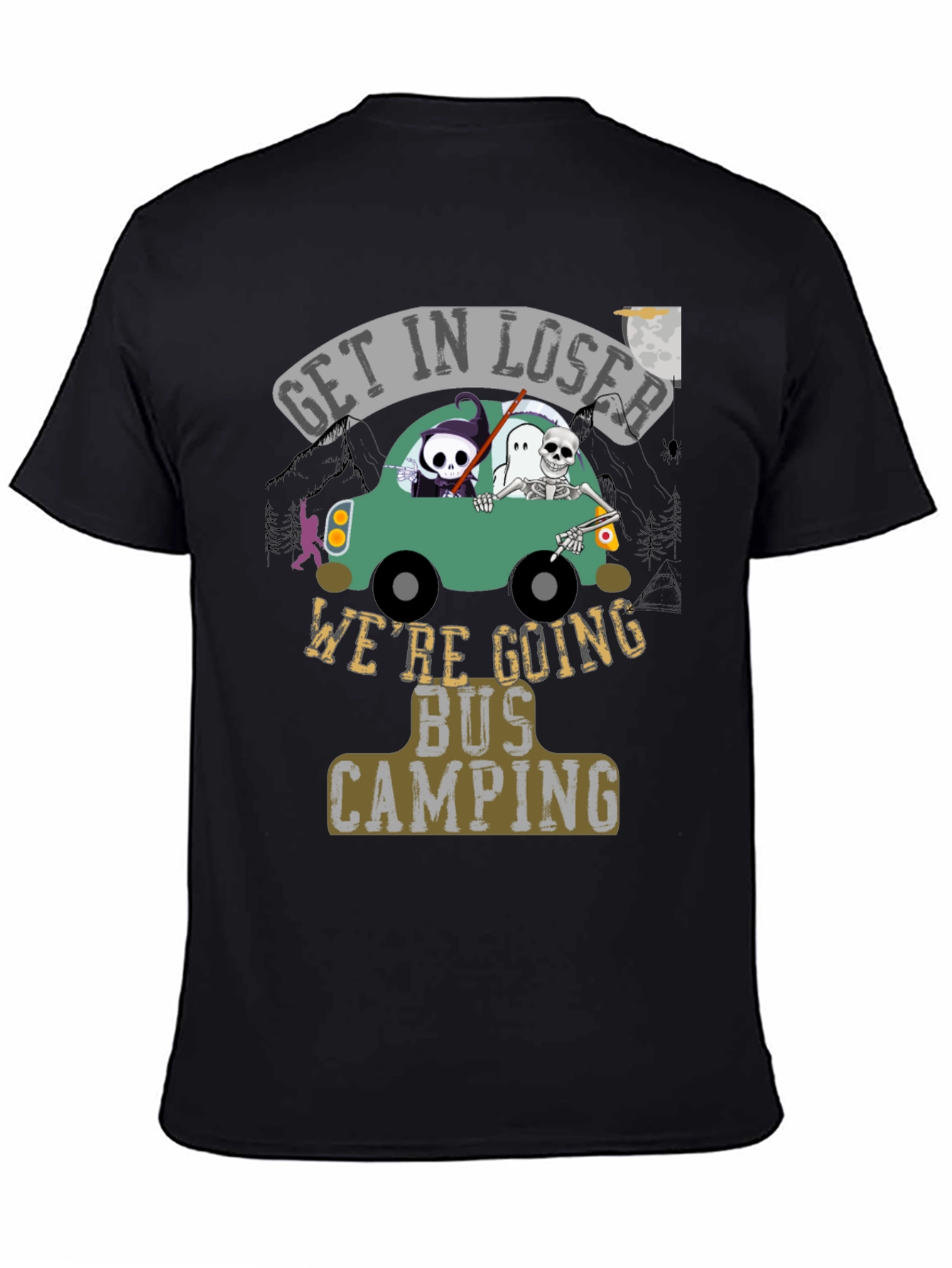 Get In Loser Were Going Bus Camping Graphic T-Shirt