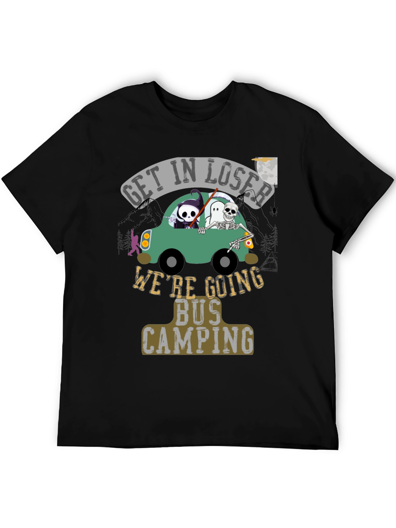 Get In Loser Were Going Bus Camping Graphic T-Shirt