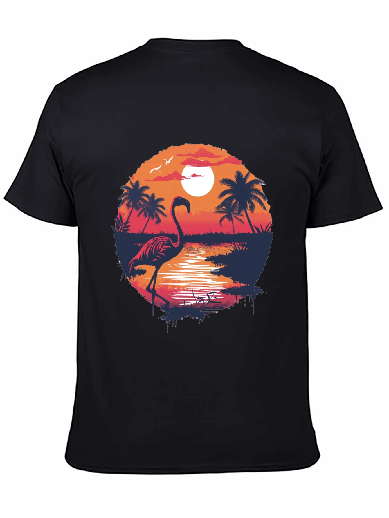 Tropical Flamingo Sunset T-Shirt