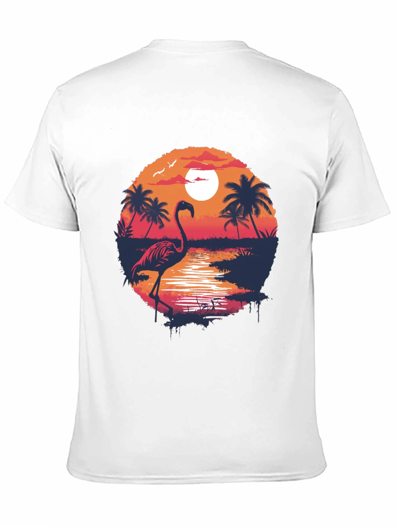 Tropical Flamingo Sunset T-Shirt