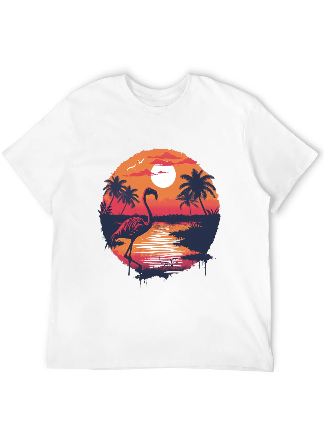 Tropical Flamingo Sunset T-Shirt